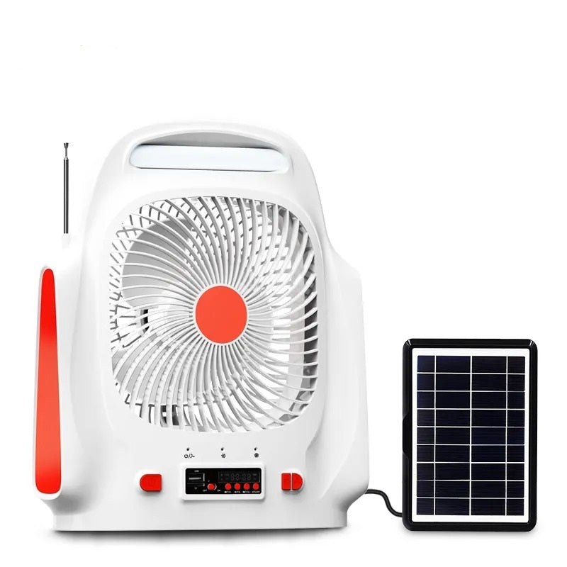Ventilatore a luce solare ricaricabile con altoparlante da 8 pollici