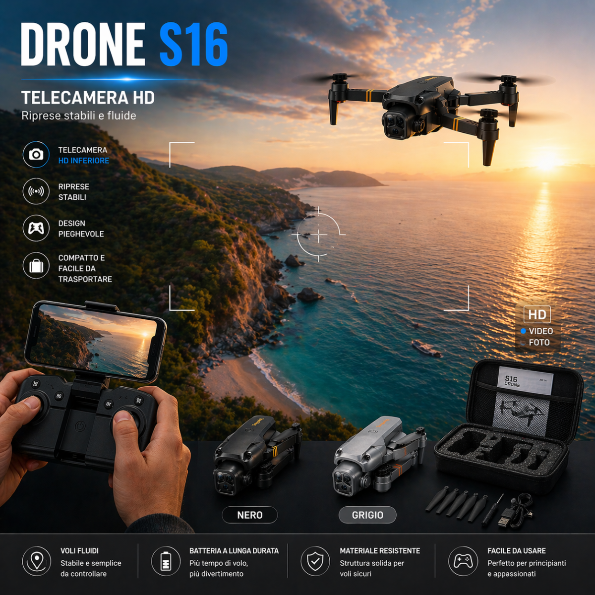 Drone S16 WiFi 4K - MercatoneSmart.it
