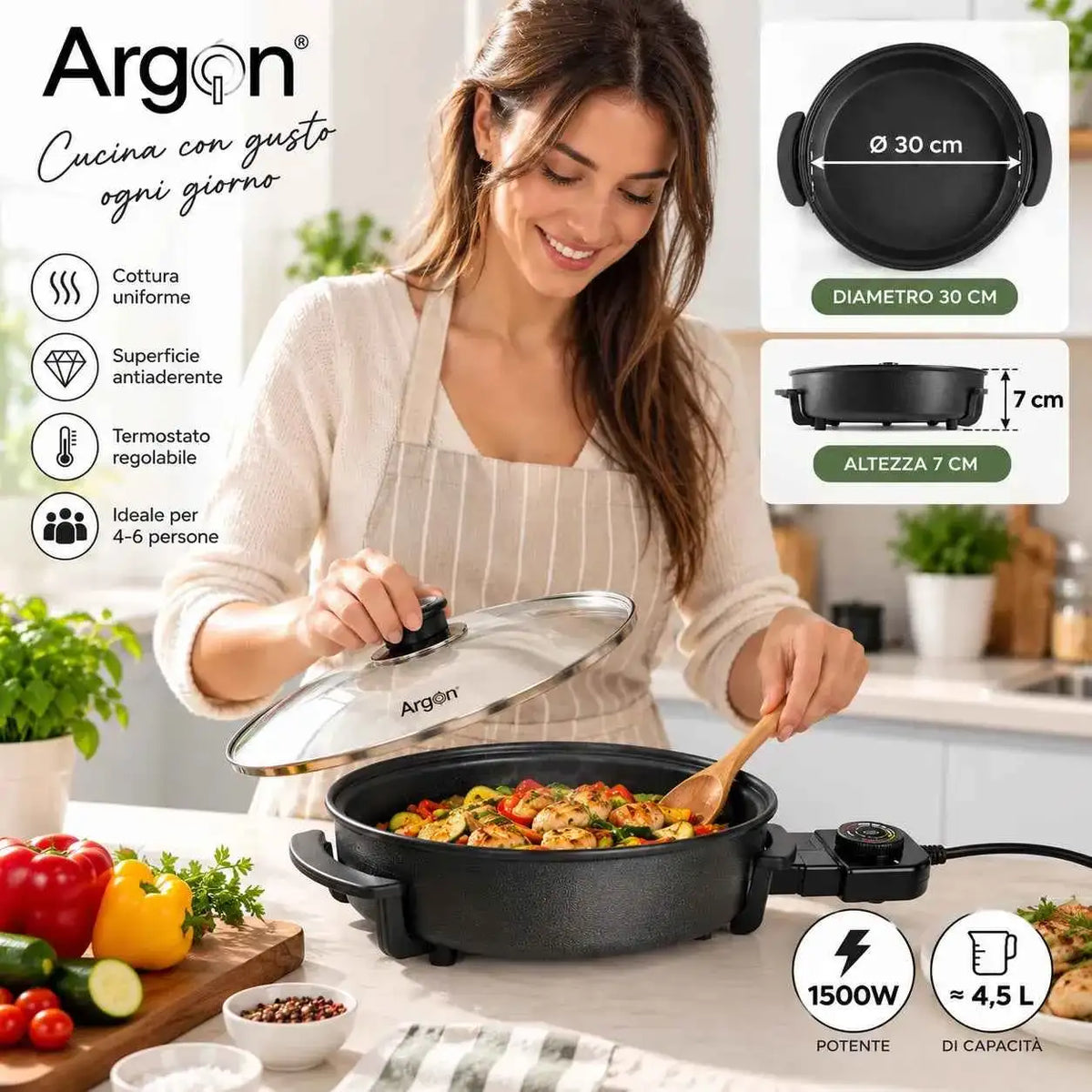 Padella Elettrica Ø30 cm - MercatoneSmart.it