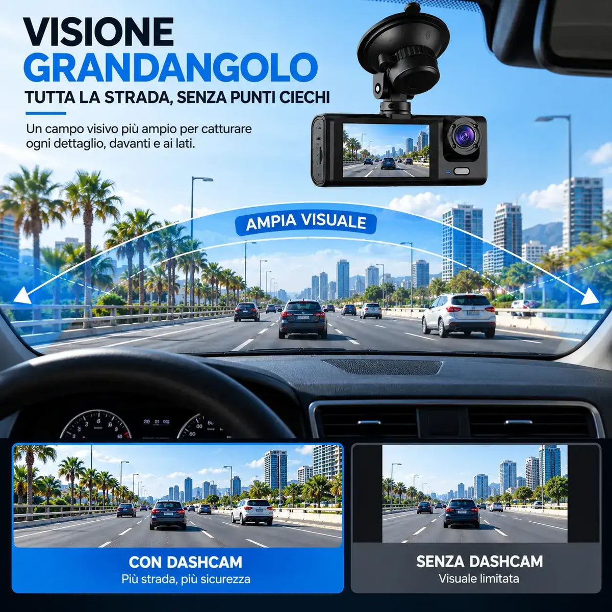 Dash Cam Auto WiFi Full HD - MercatoneSmart.it