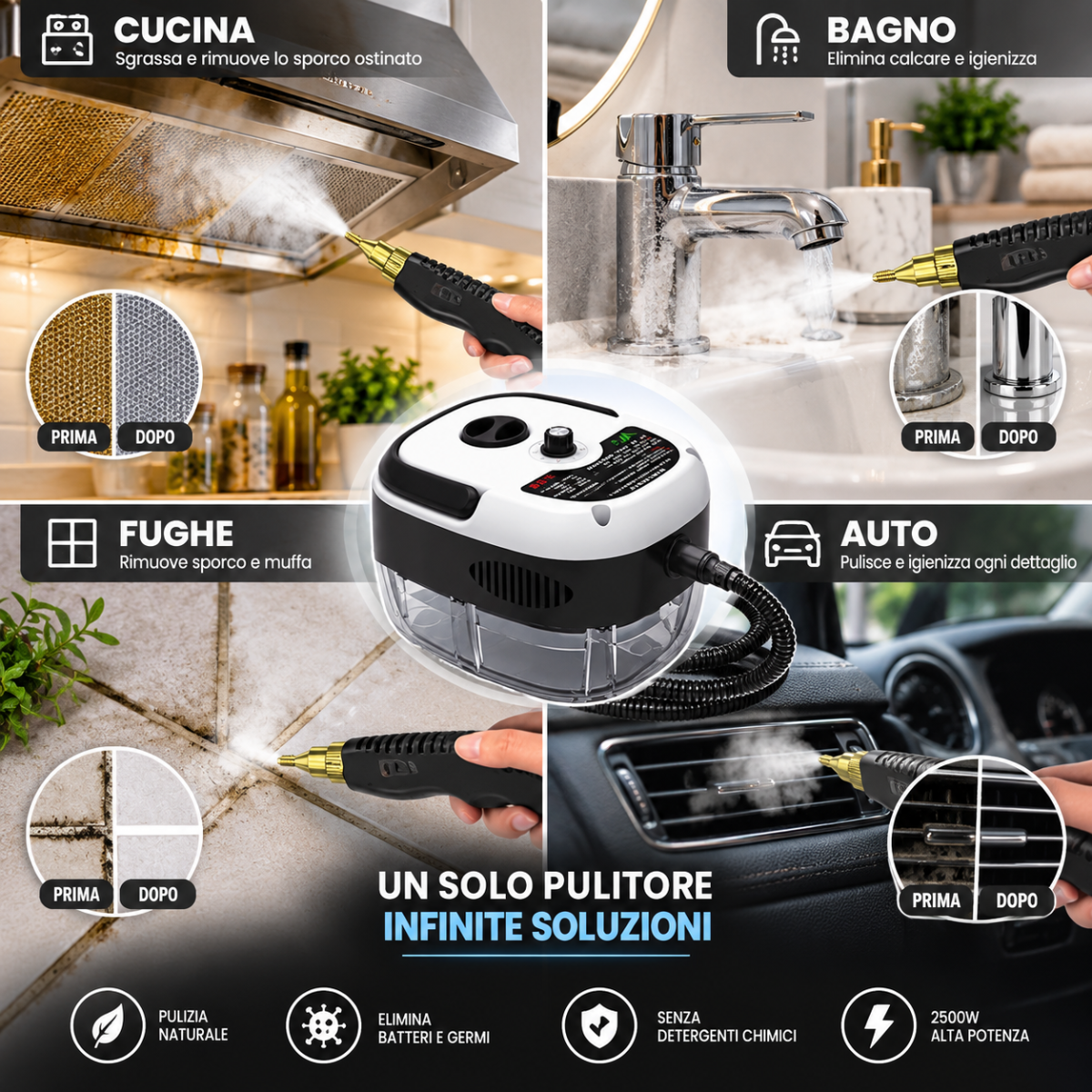 Pulitore a Vapore 2500W