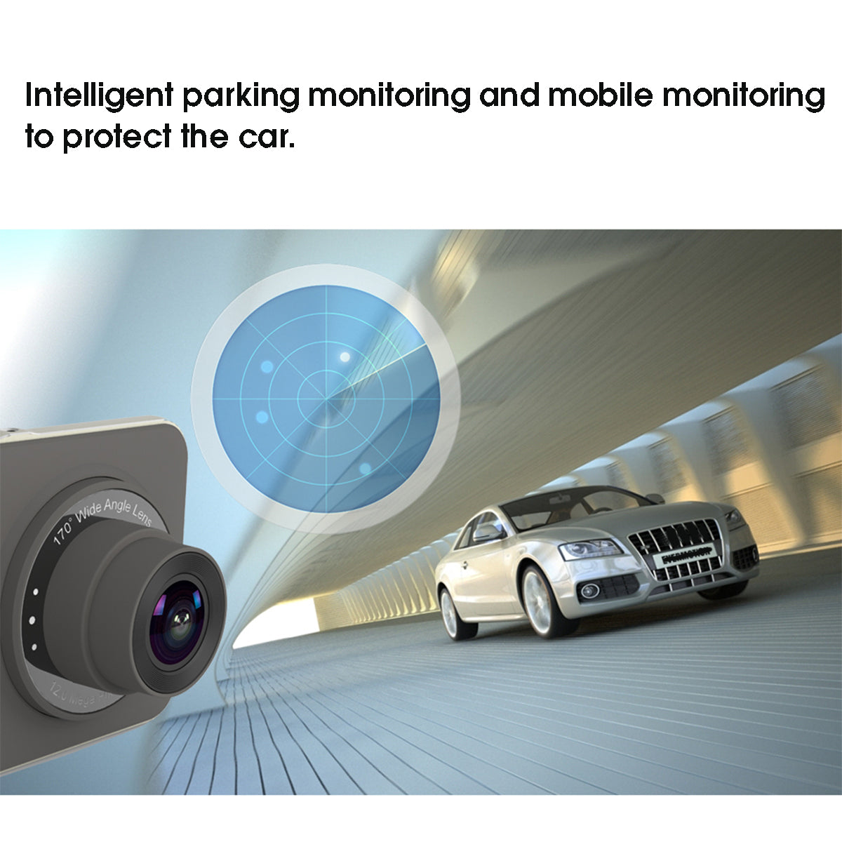 Videocamera Dashcam per auto, videoregistratore full HD 1080P con obiettivo grandangolare 170 °, sensore G, WDR, rilevamento del movimento 4 pollici
