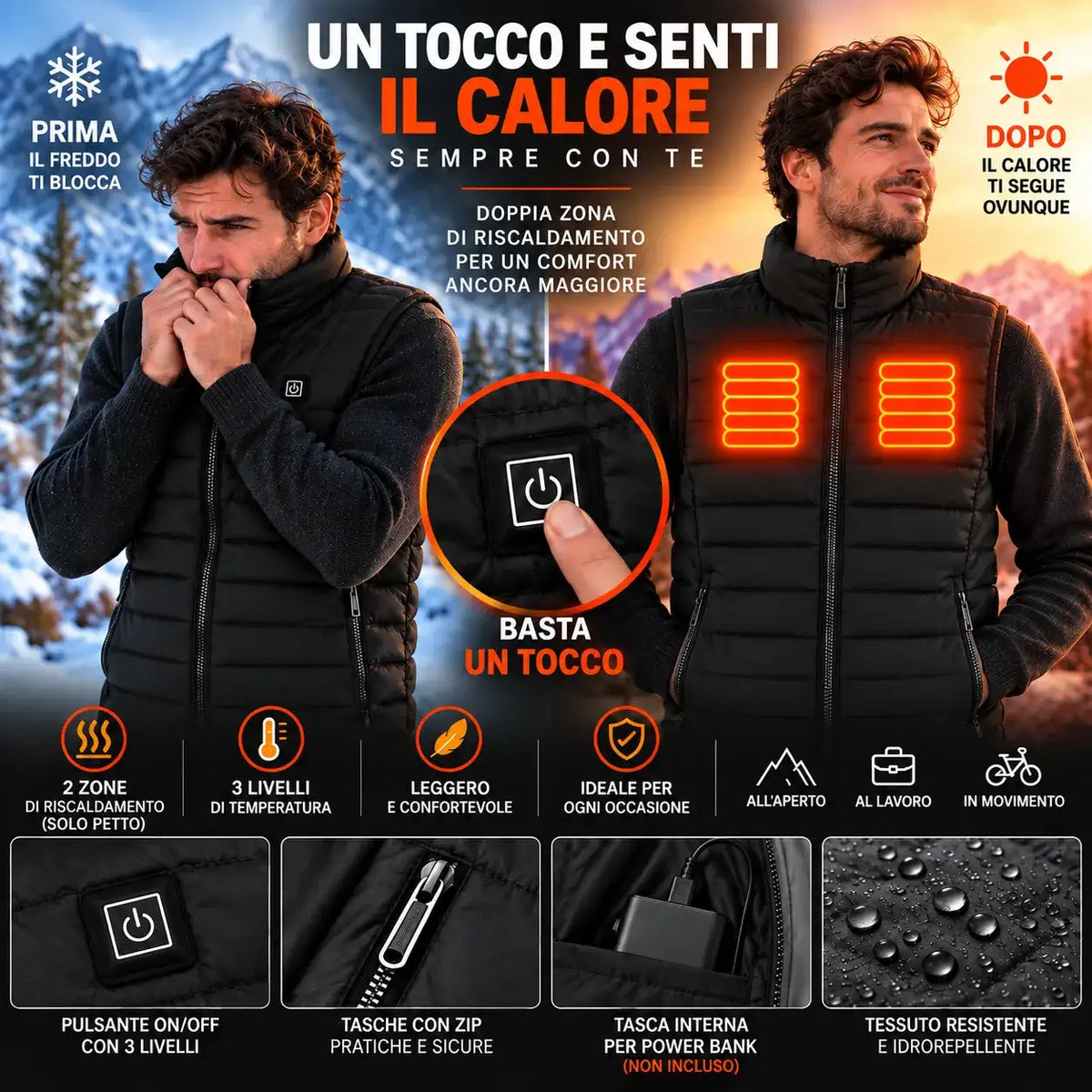 Gilet Riscaldante Unisex USB - MercatoneSmart.it
