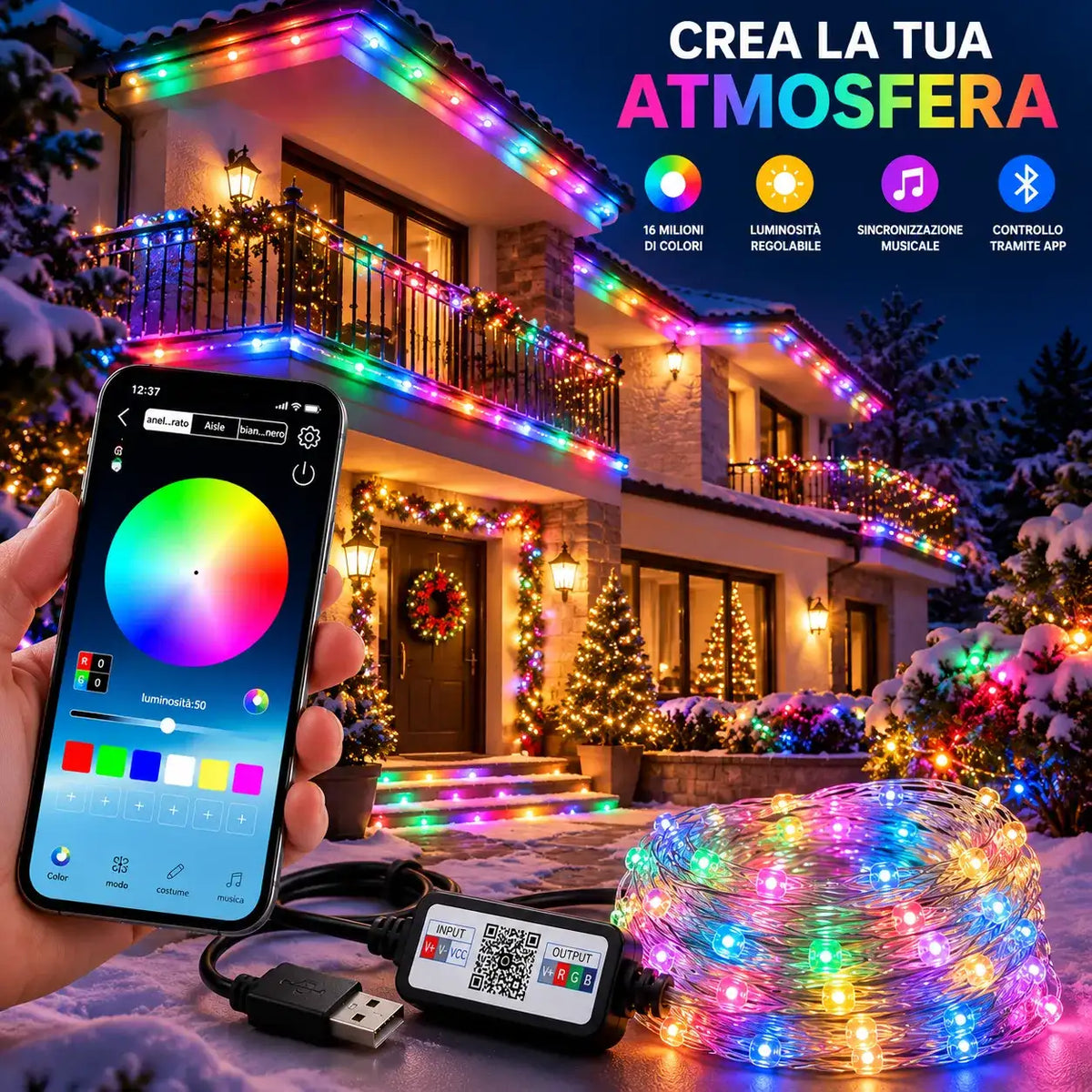 Natale 2026 Luci LED smart - MercatoneSmart.it