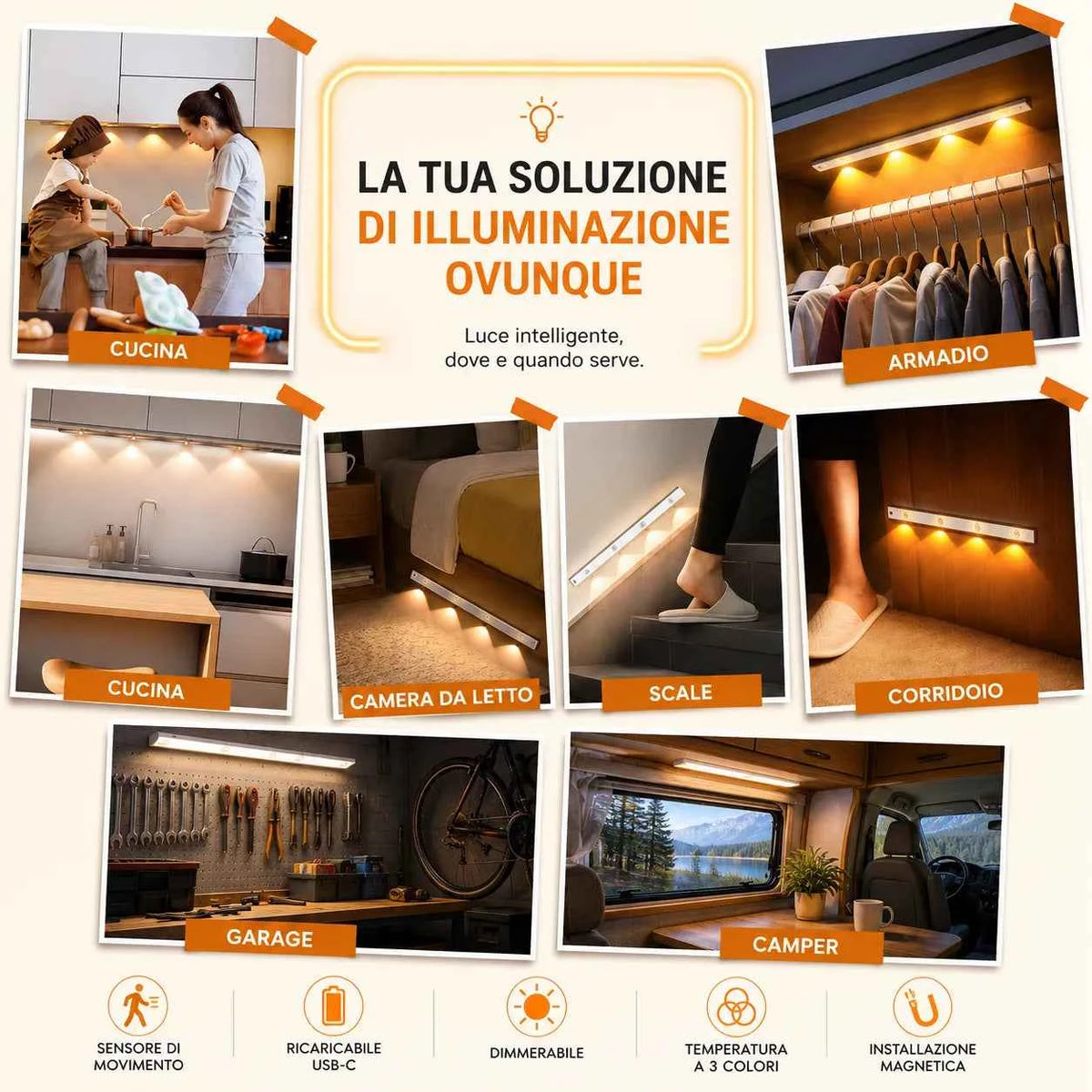Lampada led 60 cm Ricaricabile - MercatoneSmart.it