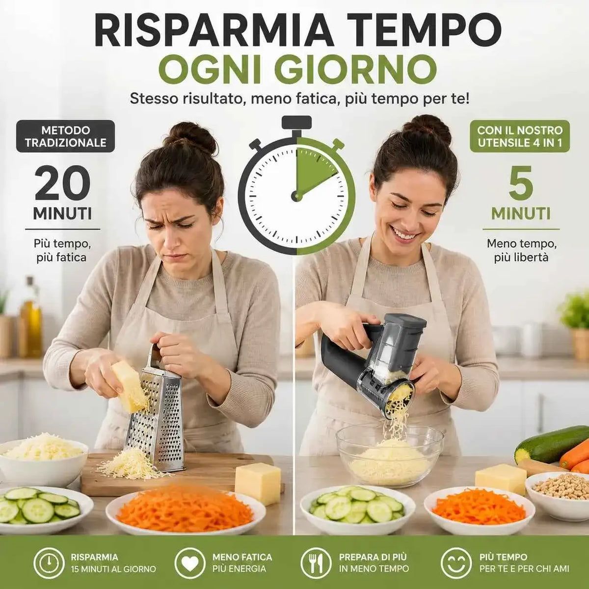Grattugia Elettrica 4 in 1 - MercatoneSmart.it