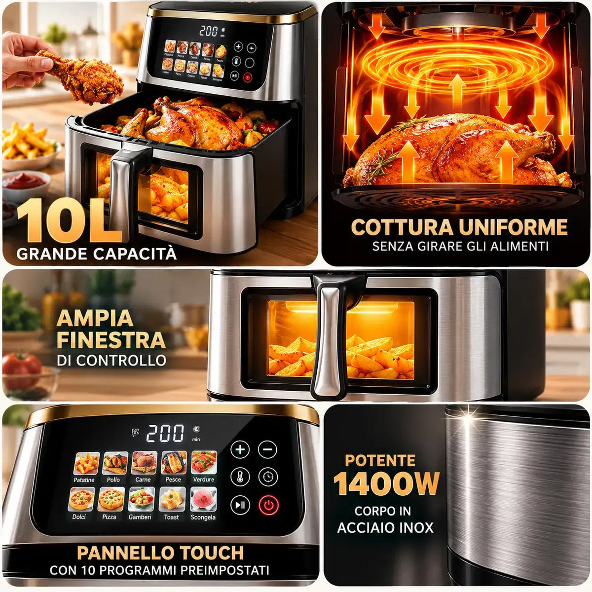 Friggitrice ad Aria 10LT - MercatoneSmart.it