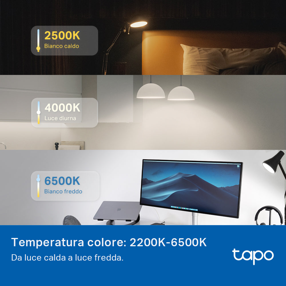 Tapo L535E Lampadina LED Smart Wi-Fi Multicolore E27, Extra-Luminosa, Controllo Vocale con Alexa, Certificata Matter, 2pz