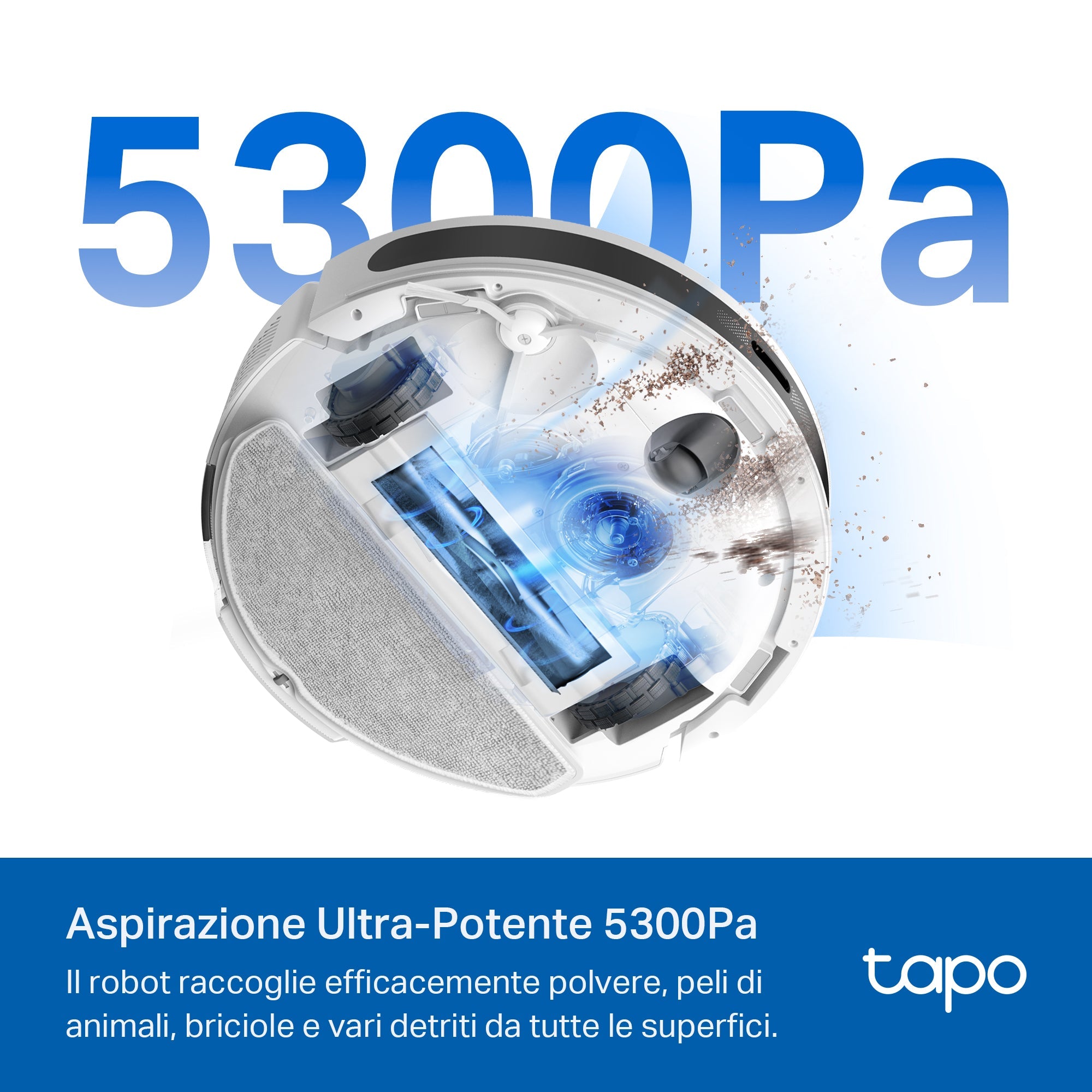 Tapo RV20 Max Plus White Robot Aspirapolvere, All-in-one, Navigazione LiDAR MagSlim,⚠️Aggiungi al carrello: Un Faretto LED gratis!