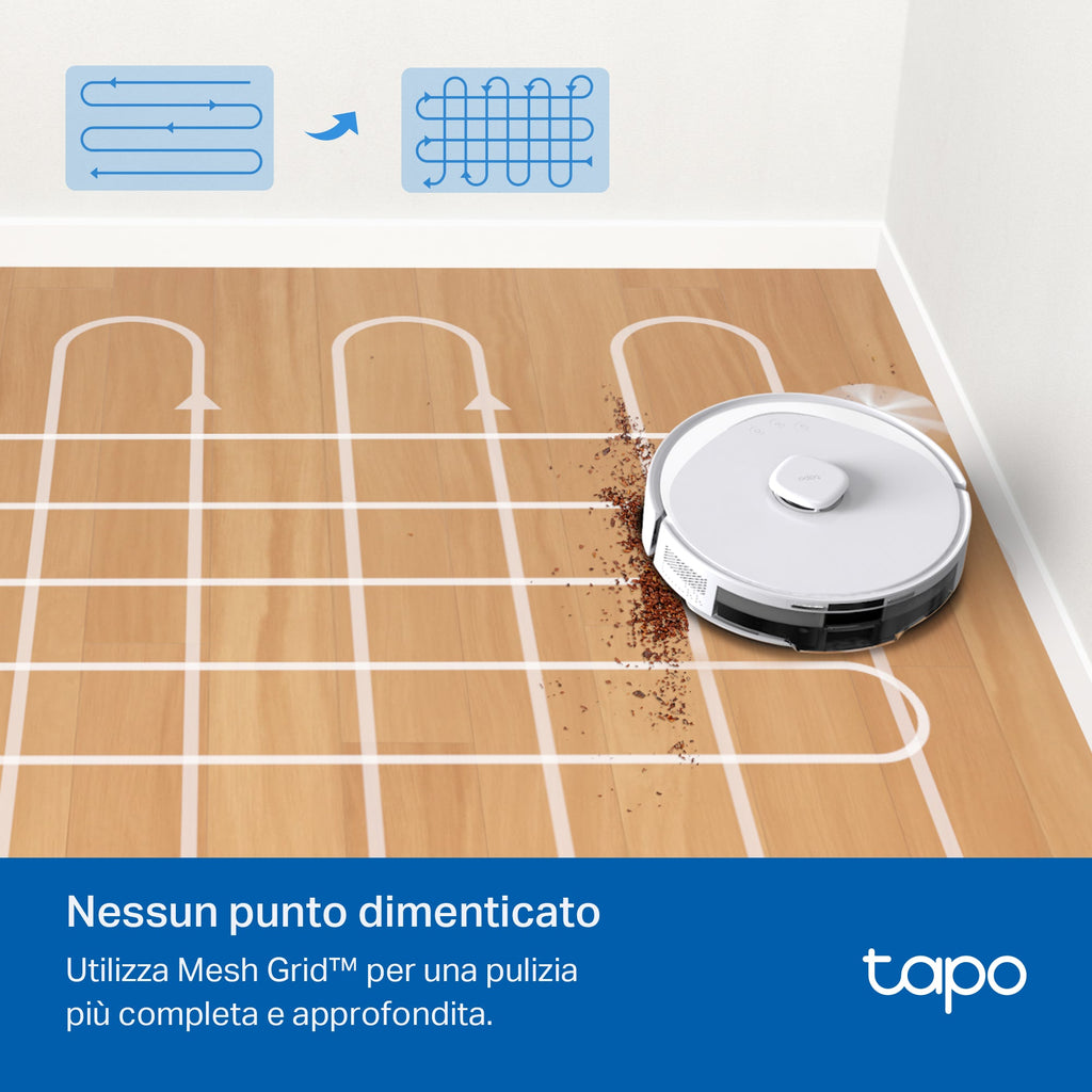 Tapo RV30 Max White Robot Aspirapolvere, Doppia Navigazione LiDAR+IMU, ⚠️Offerta Prime Una Videocamera In Omaggio