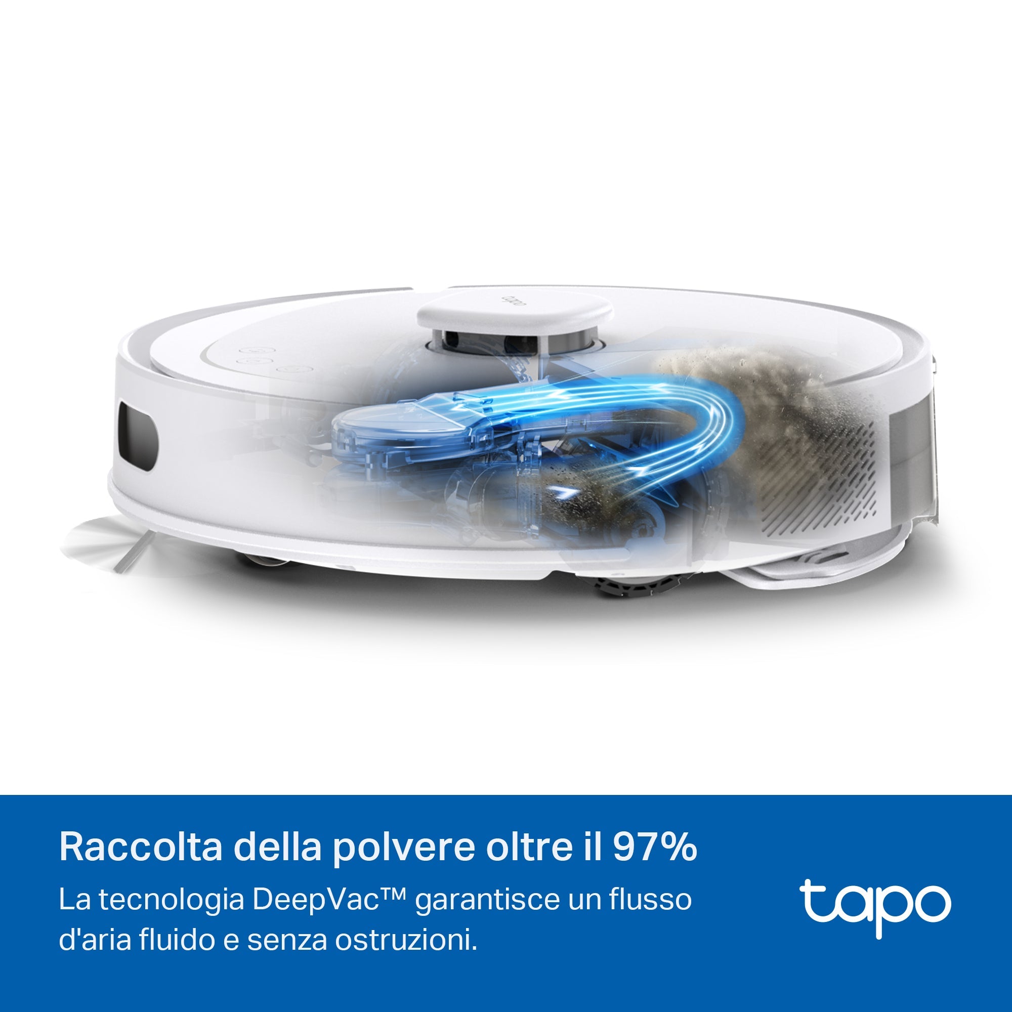 Tapo RV30 Max White Robot Aspirapolvere, Doppia Navigazione LiDAR+IMU, ⚠️Offerta Prime Una Videocamera In Omaggio