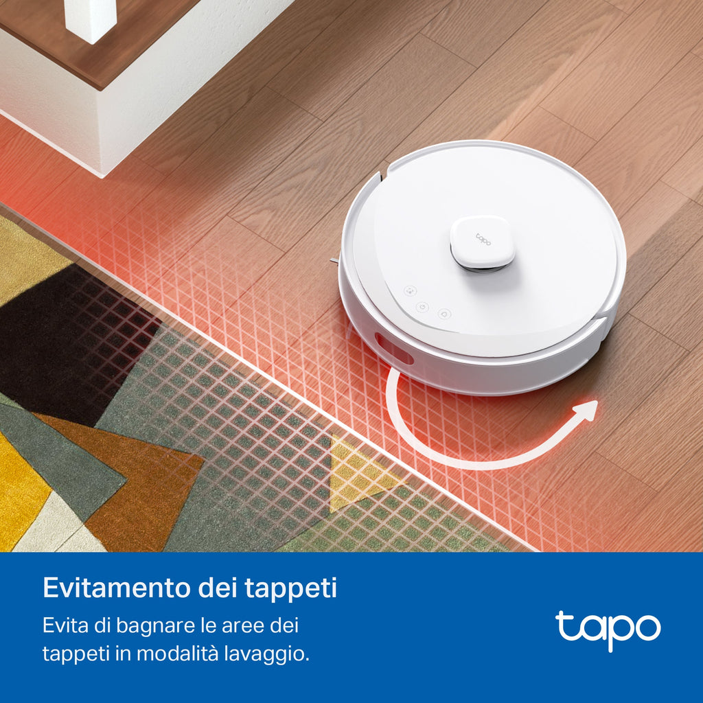 Tapo RV30 Max White Robot Aspirapolvere, Doppia Navigazione LiDAR+IMU, ⚠️Offerta Prime Una Videocamera In Omaggio
