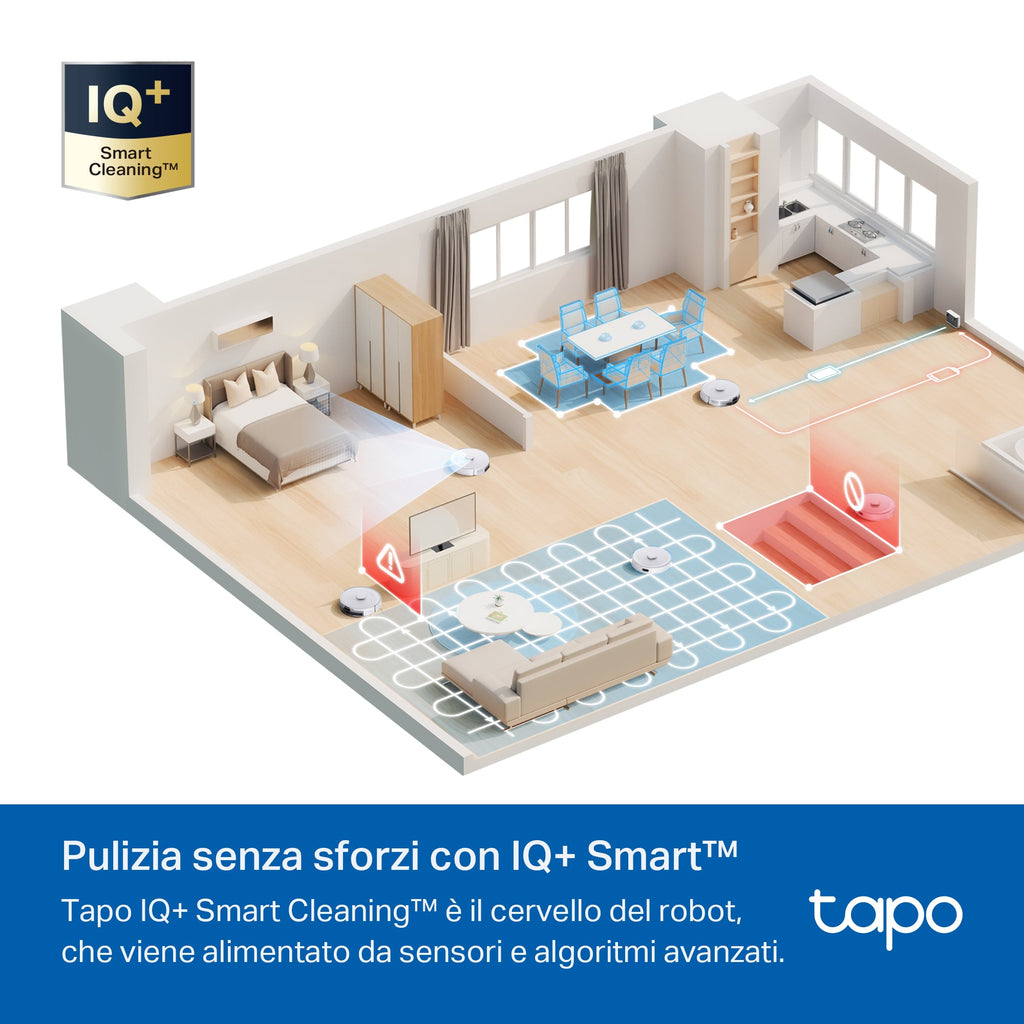 Tapo RV30 Max White Robot Aspirapolvere, Doppia Navigazione LiDAR+IMU, ⚠️Offerta Prime Una Videocamera In Omaggio