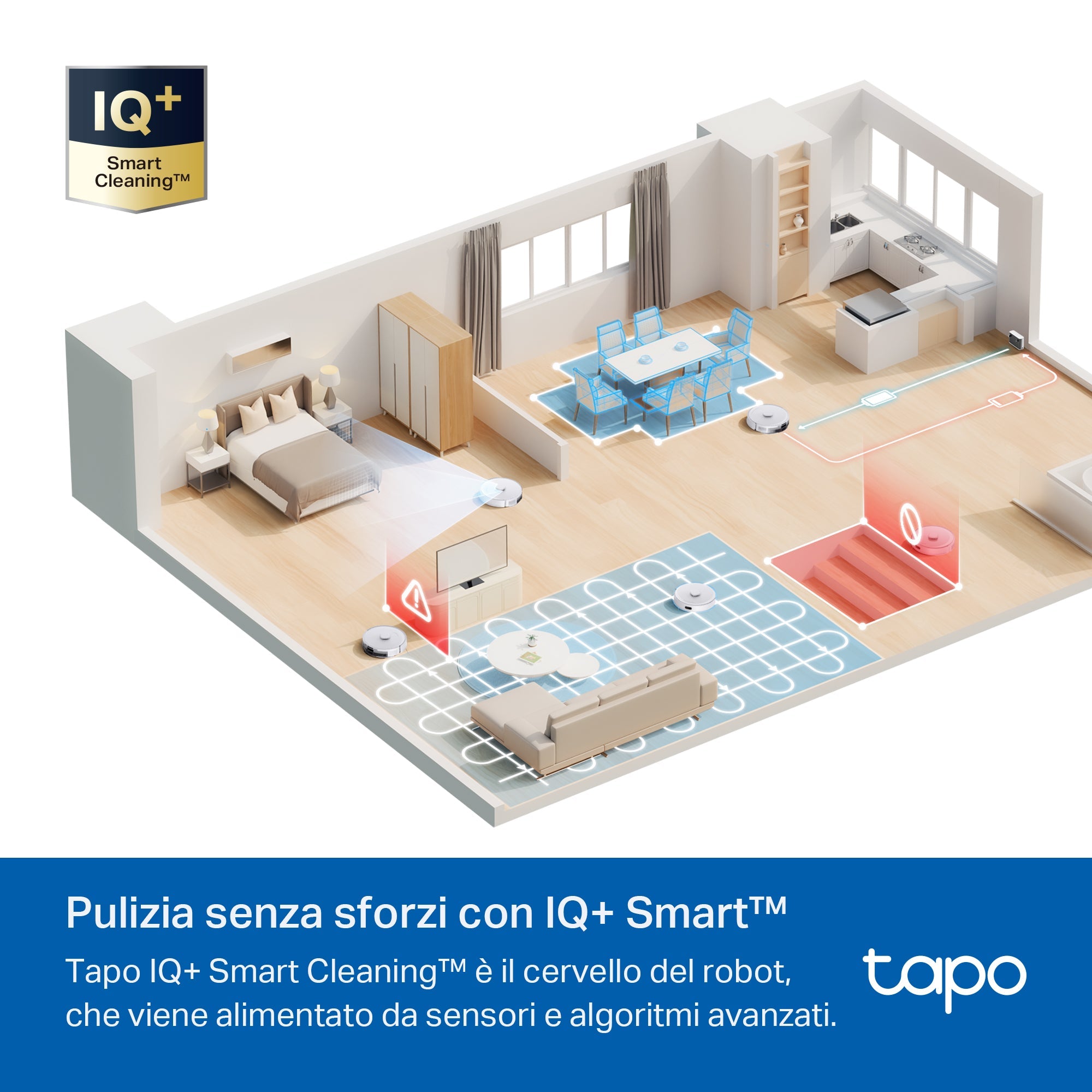 Tapo RV30 Max White Robot Aspirapolvere, Doppia Navigazione LiDAR+IMU, ⚠️Offerta Prime Una Videocamera In Omaggio