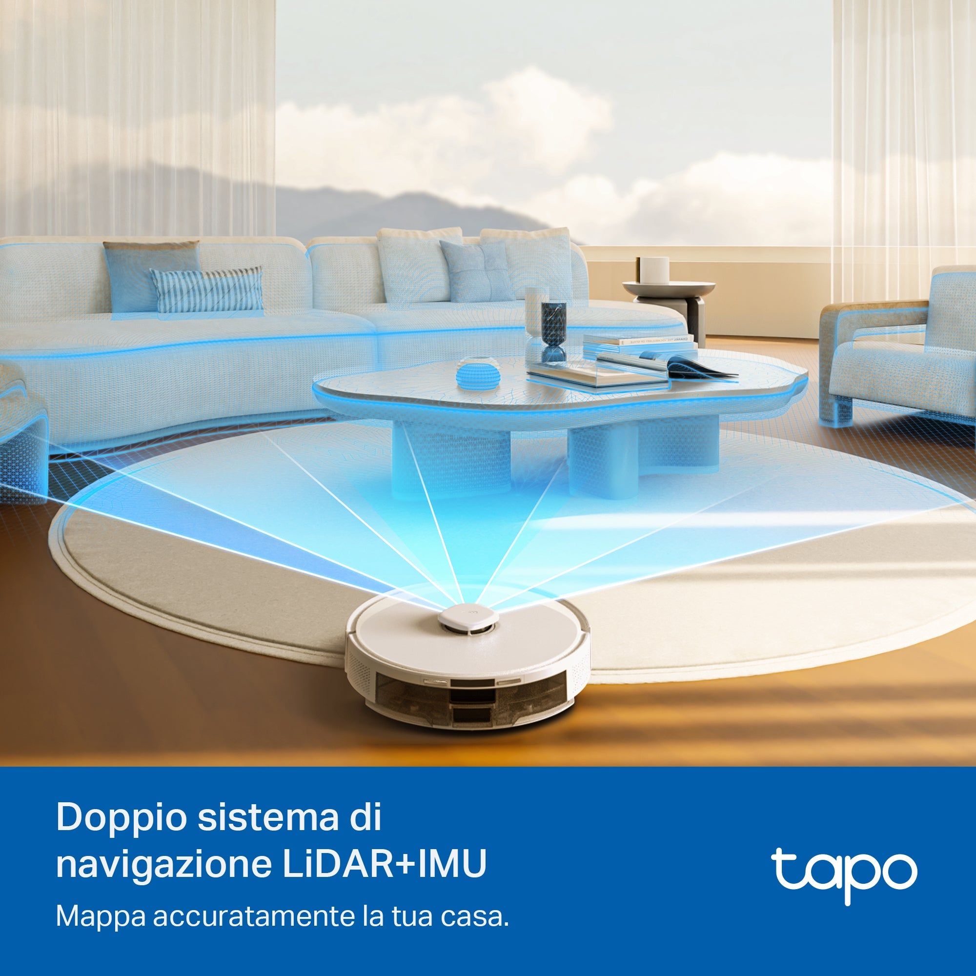 Tapo RV30 Max White Robot Aspirapolvere, Doppia Navigazione LiDAR+IMU, ⚠️Offerta Prime Una Videocamera In Omaggio