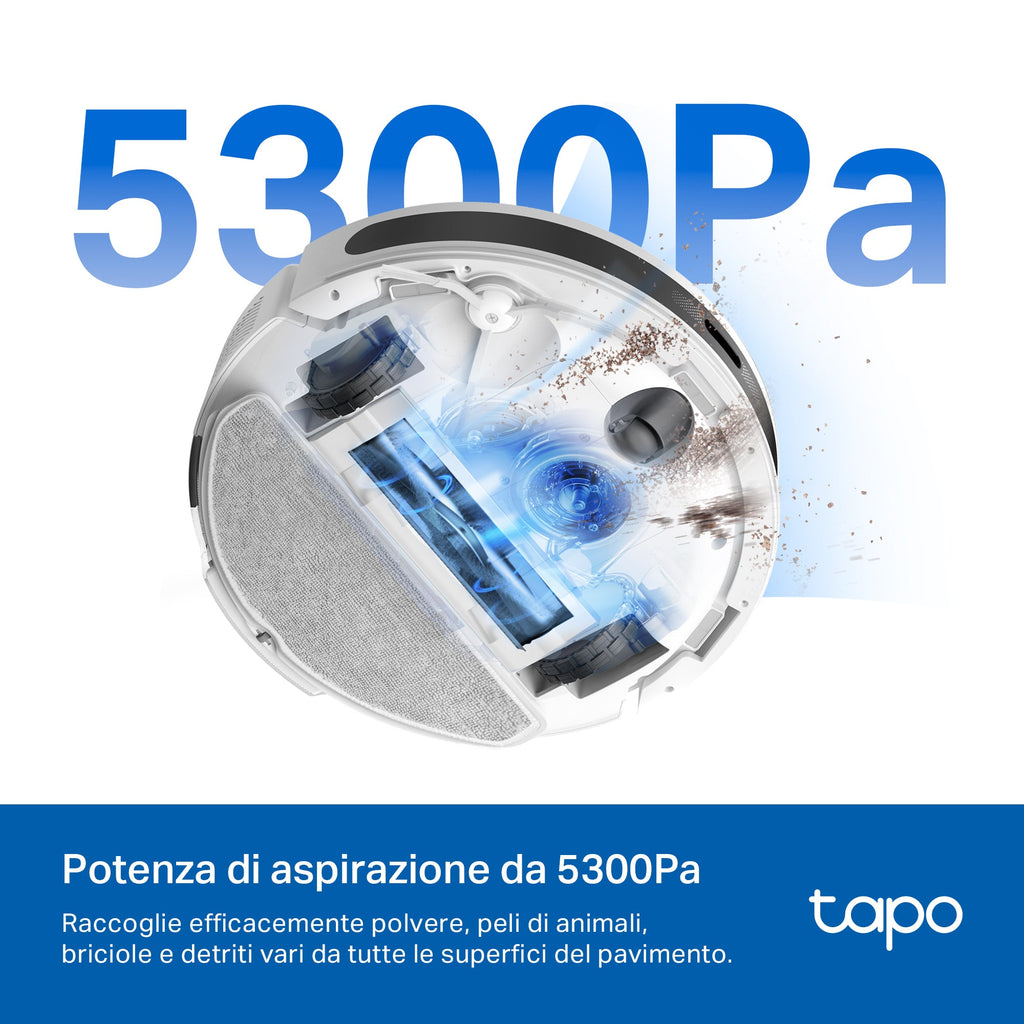 Tapo RV20 Max White Robot Aspirapolvere, Navigazione LiDAR MagSlim, ⚠️Offerta Prime Una Videocamera In Omaggio