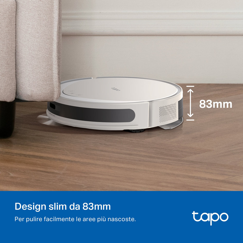 Tapo RV20 Max White Robot Aspirapolvere, Navigazione LiDAR MagSlim, ⚠️Offerta Prime Una Videocamera In Omaggio