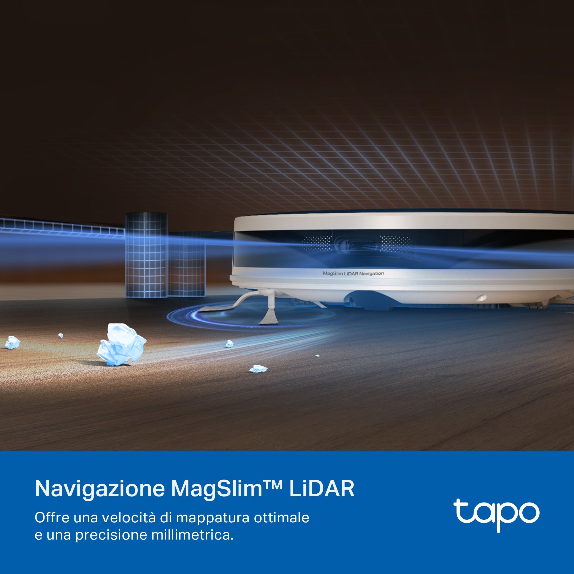 Tapo RV20 Max White Robot Aspirapolvere, Navigazione LiDAR MagSlim, ⚠️Offerta Prime Una Videocamera In Omaggio