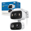 Tapo C246D Telecamera Wi-Fi Esterno/Interno Doppio Obbiettivo 3MP+3MP, 360° Visuale, Visione Notturna a Colori, ⚠️Non a batteria