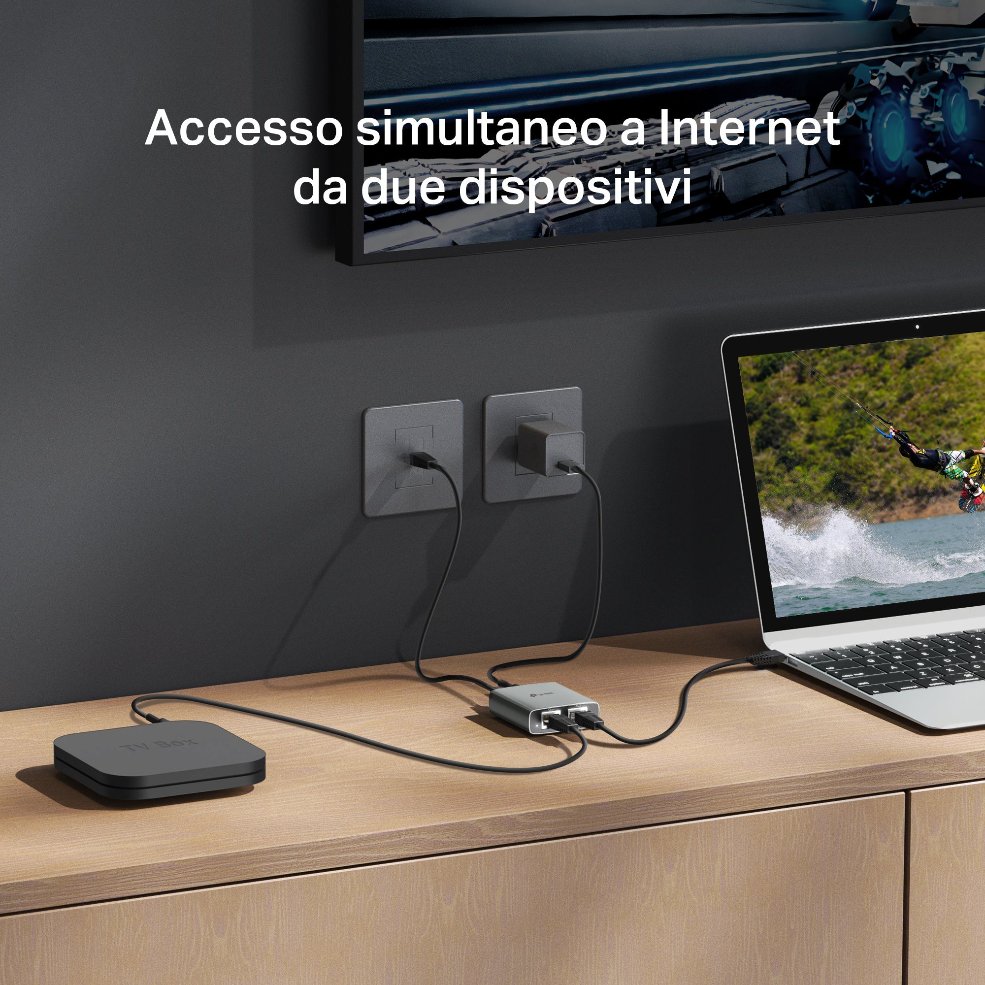 EH210 Sdoppiatore Ethernet Gigabit da 1 a 2