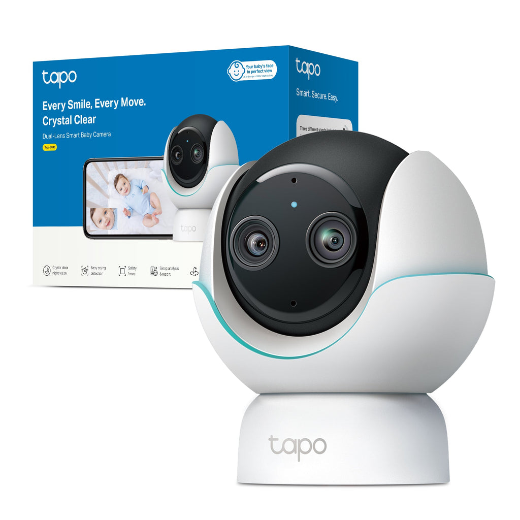 Tapo C840 Baby Monitor, Telecamera Wi-Fi Interno 4MP+2MP Doppia Lente, Visione Notturna e Allarme Urlo