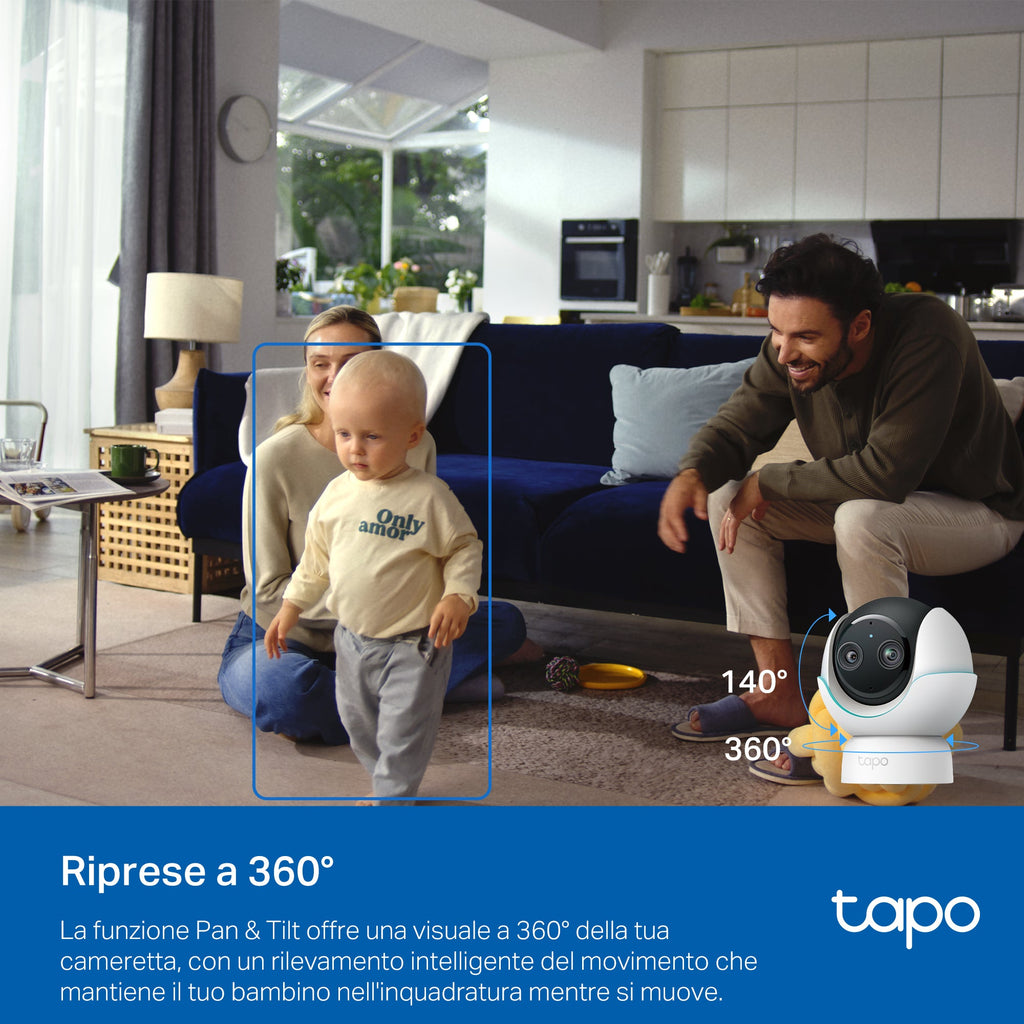 Tapo C840 Baby Monitor, Telecamera Wi-Fi Interno 4MP+2MP Doppia Lente, Visione Notturna e Allarme Urlo TP-Link Showroom viveresmart.store & augmentedrealityoffers.com - P. IVA 02867250694 - DI PENTA ALESSIO - VIALE NETTUNO 167, 66023, FRANCAVILLA AL MARE (CH) - REA CH-438573