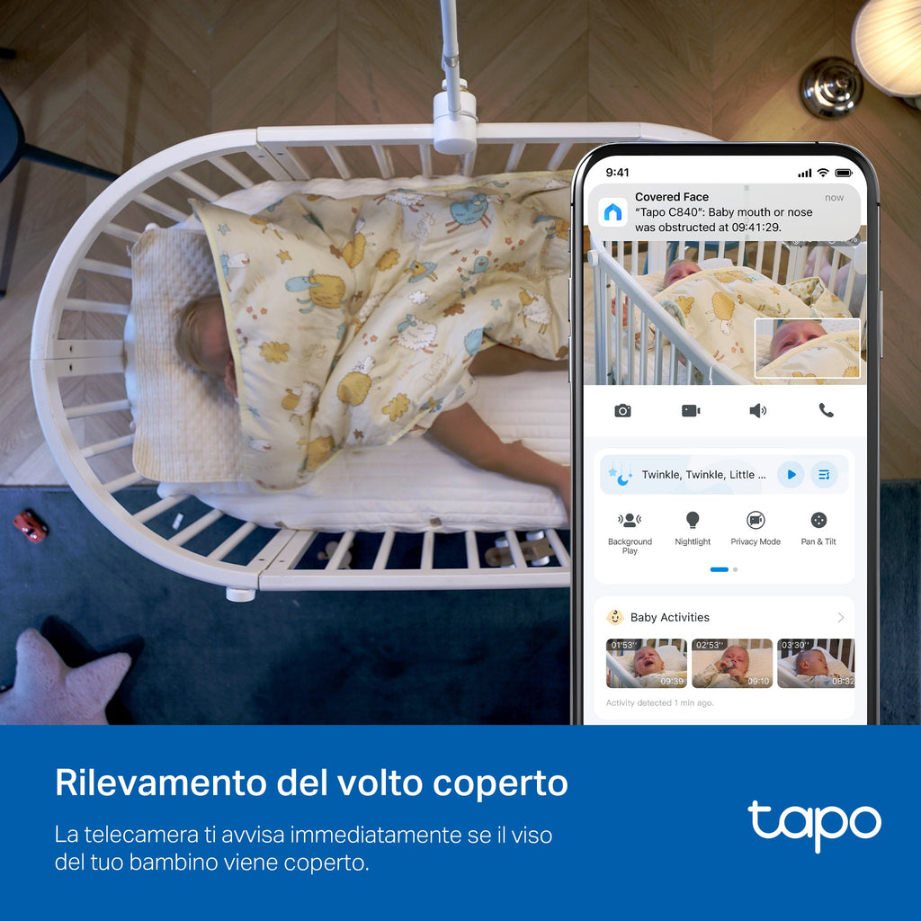 Tapo C840 Baby Monitor, Telecamera Wi-Fi Interno 4MP+2MP Doppia Lente, Visione Notturna e Allarme Urlo TP-Link Showroom viveresmart.store & augmentedrealityoffers.com - P. IVA 02867250694 - DI PENTA ALESSIO - VIALE NETTUNO 167, 66023, FRANCAVILLA AL MARE (CH) - REA CH-438573