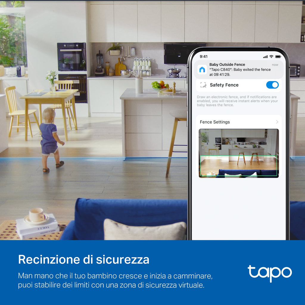 Tapo C840 Baby Monitor, Telecamera Wi-Fi Interno 4MP+2MP Doppia Lente, Visione Notturna e Allarme Urlo TP-Link Showroom viveresmart.store & augmentedrealityoffers.com - P. IVA 02867250694 - DI PENTA ALESSIO - VIALE NETTUNO 167, 66023, FRANCAVILLA AL MARE (CH) - REA CH-438573