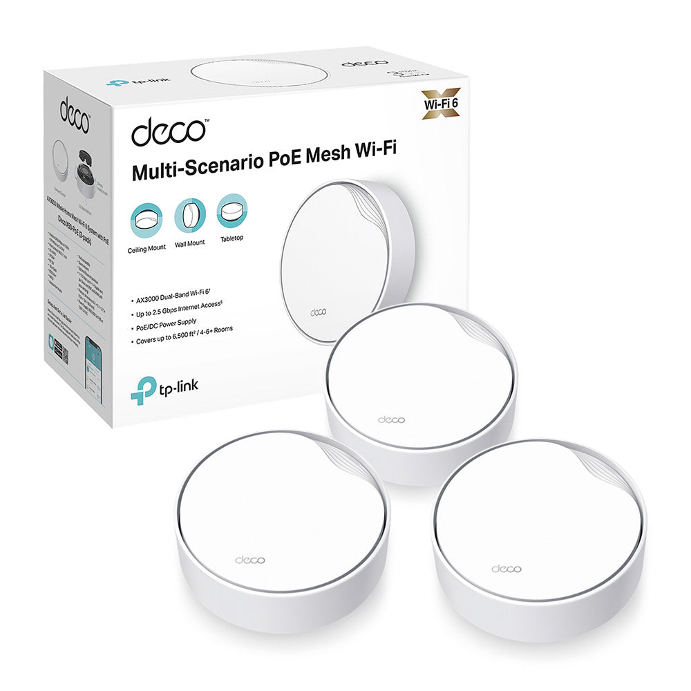 Deco X50-PoE Sistema Mesh Wi-Fi 6 AX3000Mbps, 3pz