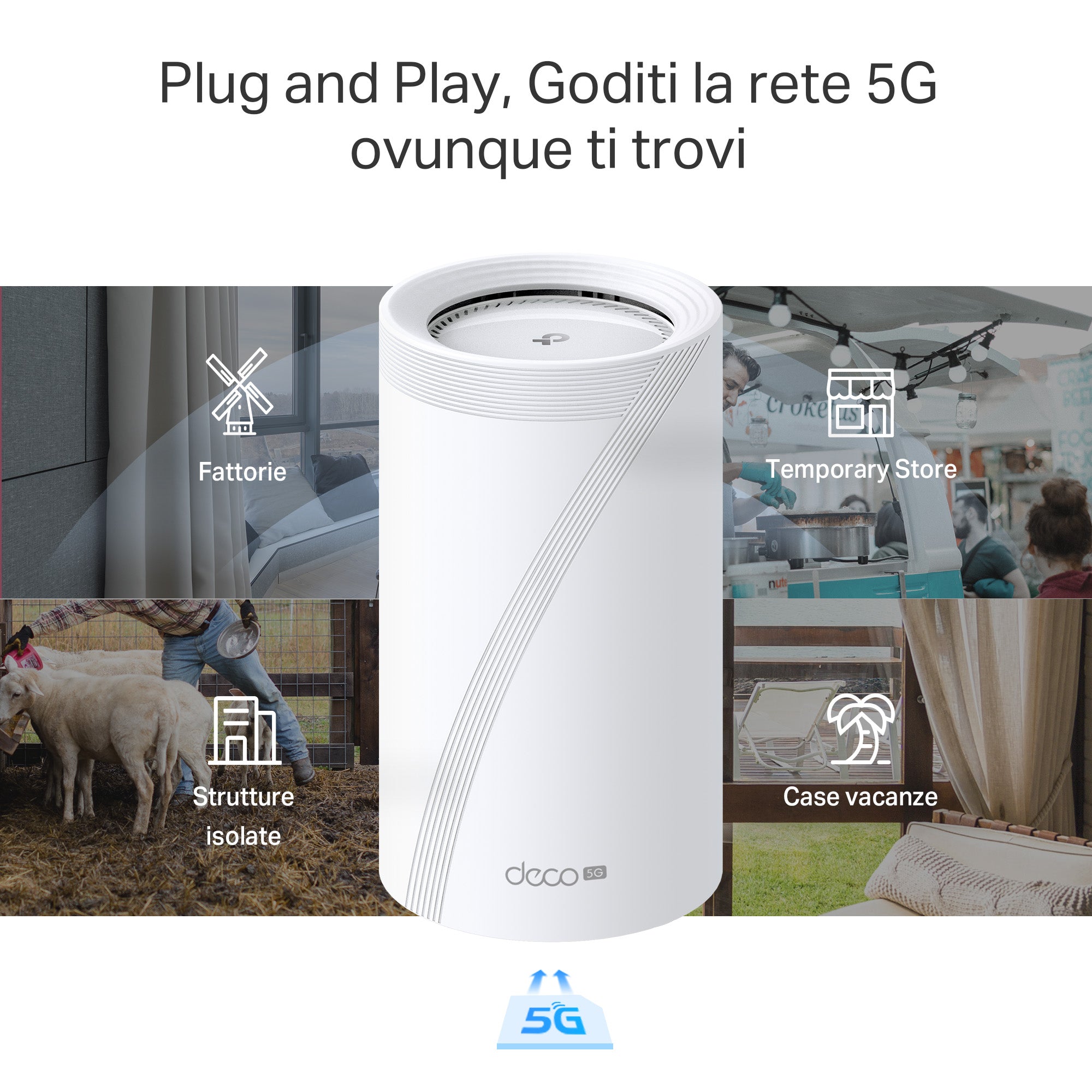 Deco BE65-5G Router 5G Mesh Wi-Fi 7 BE9300Mbps, 3 Porte 2.5Gbps