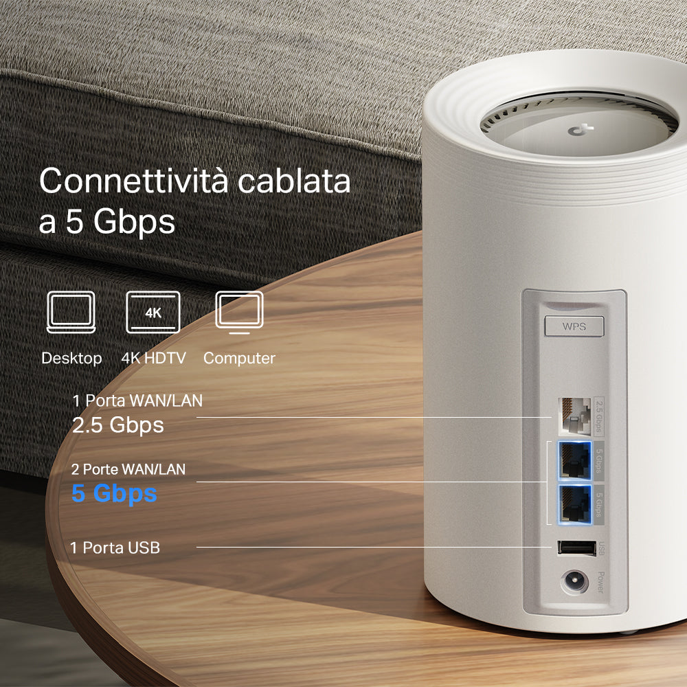 Deco BE65 Pro Sistema Mesh Wi-Fi 7 BE9300Mbps 2 Porte 5Gbps, 3pz TP-Link Showroom viveresmart.store & augmentedrealityoffers.com - P. IVA 02867250694 - DI PENTA ALESSIO - VIALE NETTUNO 167, 66023, FRANCAVILLA AL MARE (CH) - REA CH-438573