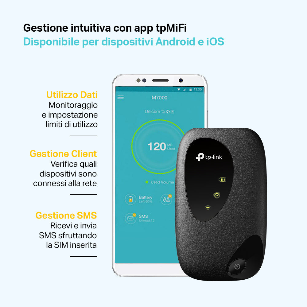 M7000 Saponetta Wi-Fi con SIM 4G LTE CAT4 N300Mbps TP-Link Showroom viveresmart.store & augmentedrealityoffers.com - P. IVA 02867250694 - DI PENTA ALESSIO - VIALE NETTUNO 167, 66023, FRANCAVILLA AL MARE (CH) - REA CH-438573