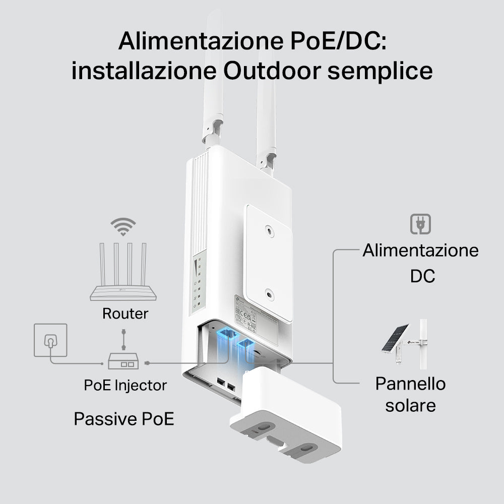 TL-MR110-Outdoor Router WiFi con SIM Esterno 4G LTE N300Mbps, PoE/DC, IP65
