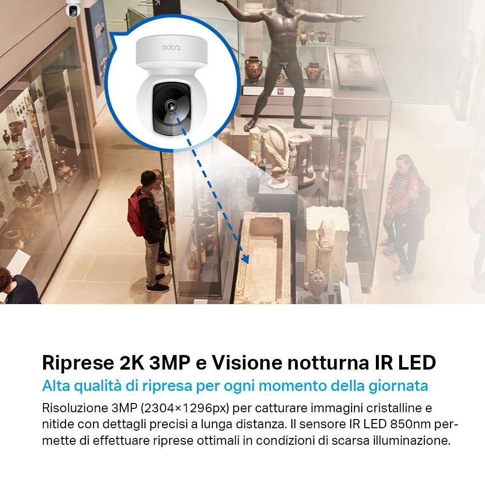 Tapo C212 Telecamera Wi-Fi Interno 2K 3MP, 360° Visuale, Porta Ethernet TP-Link Showroom viveresmart.store & augmentedrealityoffers.com - P. IVA 02867250694 - DI PENTA ALESSIO - VIALE NETTUNO 167, 66023, FRANCAVILLA AL MARE (CH) - REA CH-438573