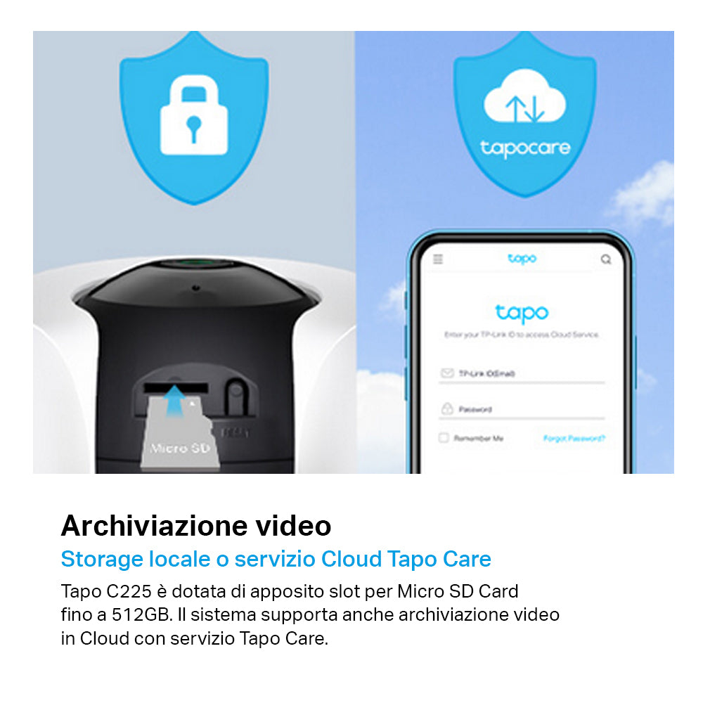 Tapo C225 Telecamera Wi-Fi Interno 2K 4MP, 360° Visuale, Rilevazione e Notifiche Smart AI TP-Link Showroom viveresmart.store & augmentedrealityoffers.com - P. IVA 02867250694 - DI PENTA ALESSIO - VIALE NETTUNO 167, 66023, FRANCAVILLA AL MARE (CH) - REA CH-438573