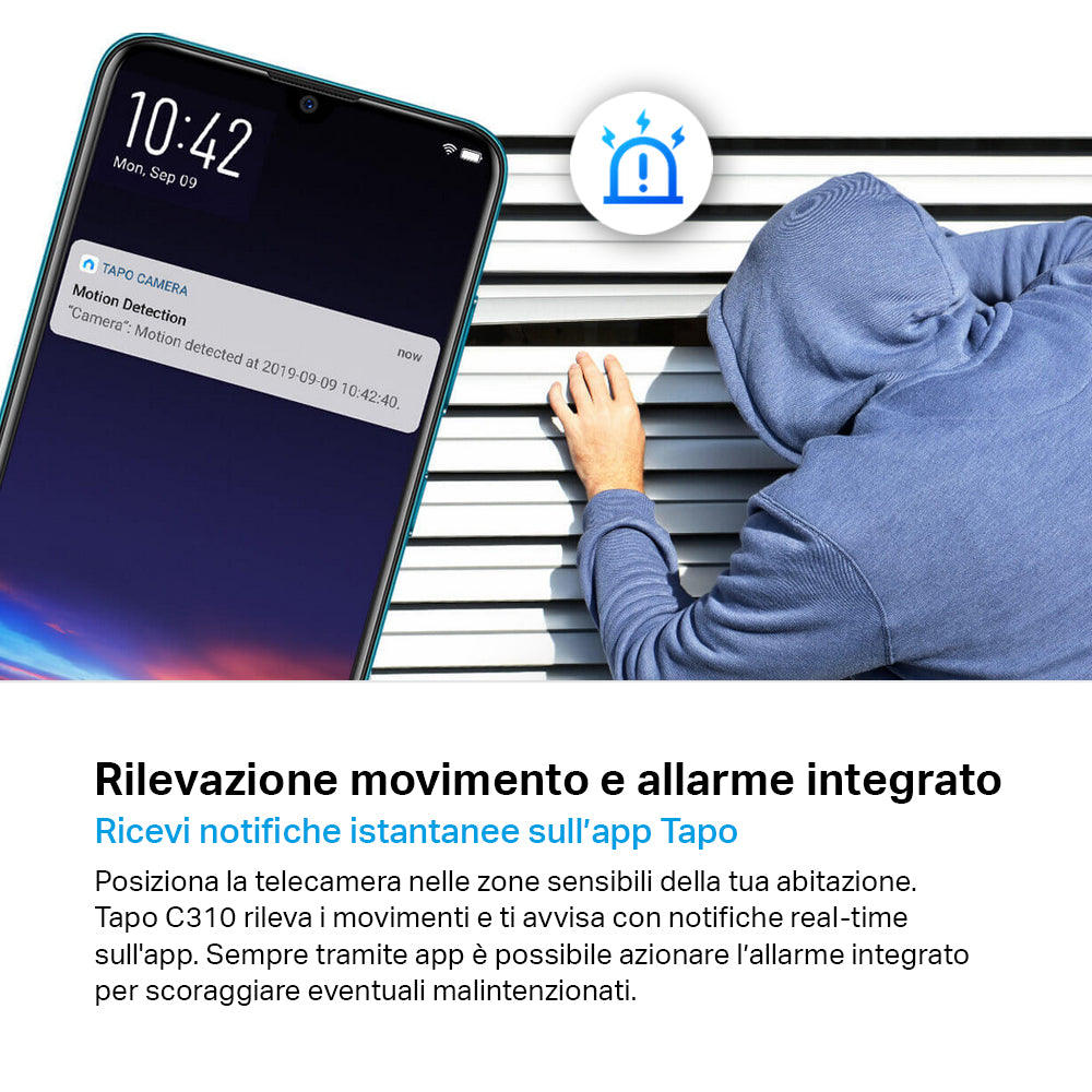 Tapo C310 Telecamera Wi-Fi Esterno 2K 3MP, Visione Notturna, Wi-Fi/Ethernet, 2pz, ⚠️Non a batteria