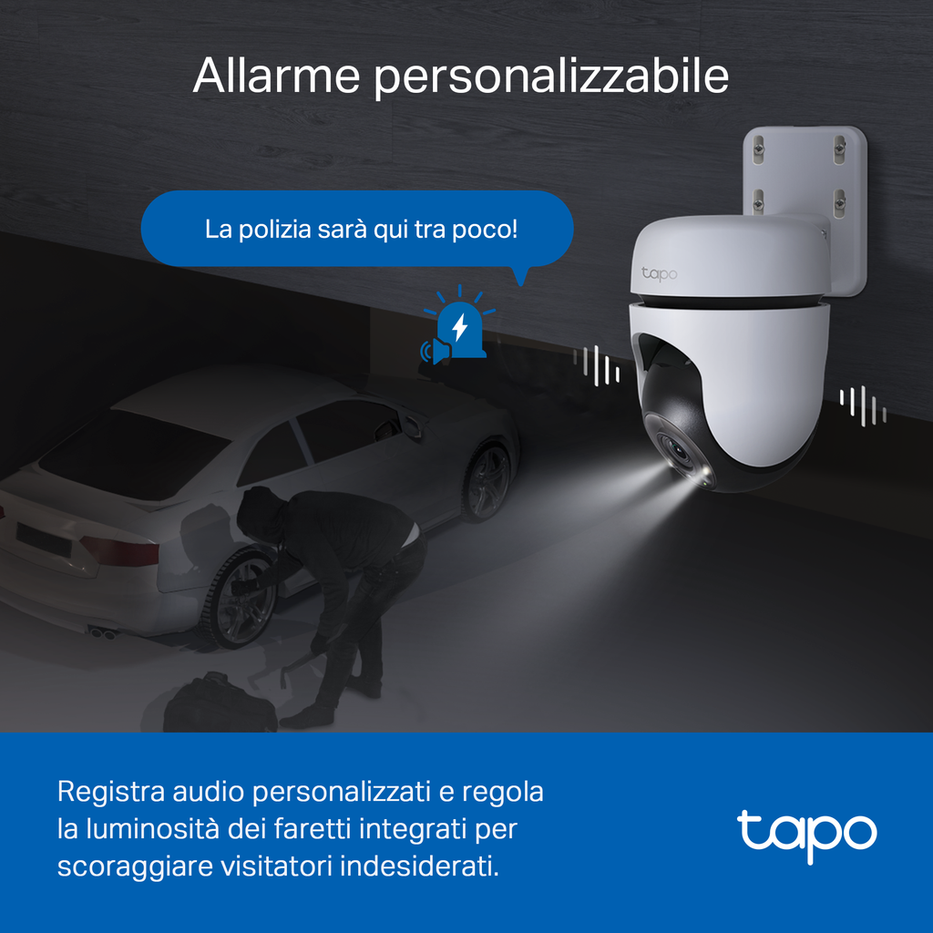 Tapo C510W Telecamera Wi-Fi Esterno 2K 3MP, 360° Visuale, Visione Notturna a Colori, ⚠️Non a batteria TP-Link Showroom viveresmart.store & augmentedrealityoffers.com - P. IVA 02867250694 - DI PENTA ALESSIO - VIALE NETTUNO 167, 66023, FRANCAVILLA AL MARE (CH) - REA CH-438573