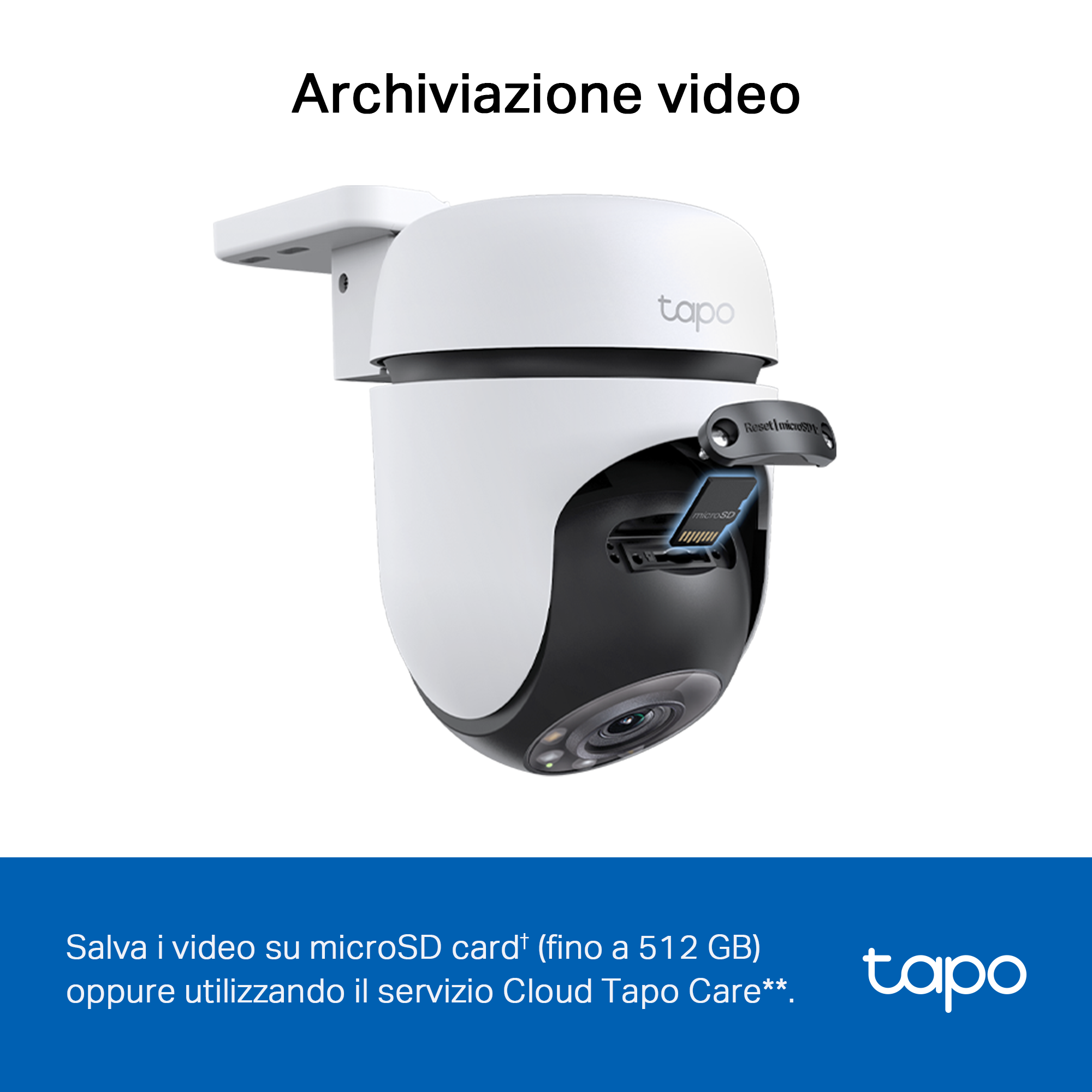 Tapo C510W Telecamera Wi-Fi Esterno 2K 3MP, 360° Visuale, Visione Notturna a Colori, 2pz, ⚠️Non a batteria