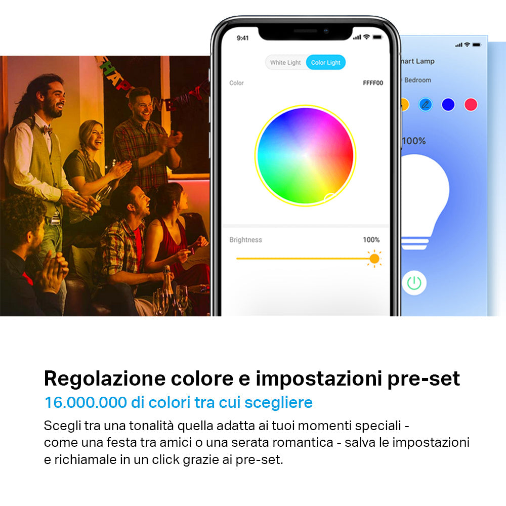 Tapo L530E Lampadina LED Smart Wi-Fi Multicolore E27, Controllo Vocale con Alexa, 4pz TP-Link Showroom viveresmart.store & augmentedrealityoffers.com - P. IVA 02867250694 - DI PENTA ALESSIO - VIALE NETTUNO 167, 66023, FRANCAVILLA AL MARE (CH) - REA CH-438573