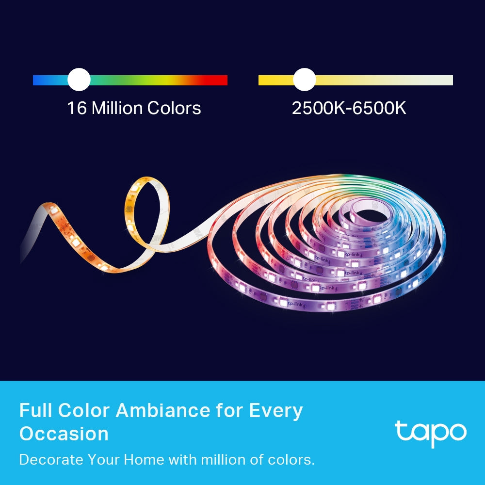 Tapo L930-10 Striscia LED Smart Wi-Fi Multicolore 2x5m, Extra-Luminosa, Zone Colore, Rivestimento Esterno, Controllo Vocale con Alexa TP-Link Showroom viveresmart.store & augmentedrealityoffers.com - P. IVA 02867250694 - DI PENTA ALESSIO - VIALE NETTUNO 167, 66023, FRANCAVILLA AL MARE (CH) - REA CH-438573