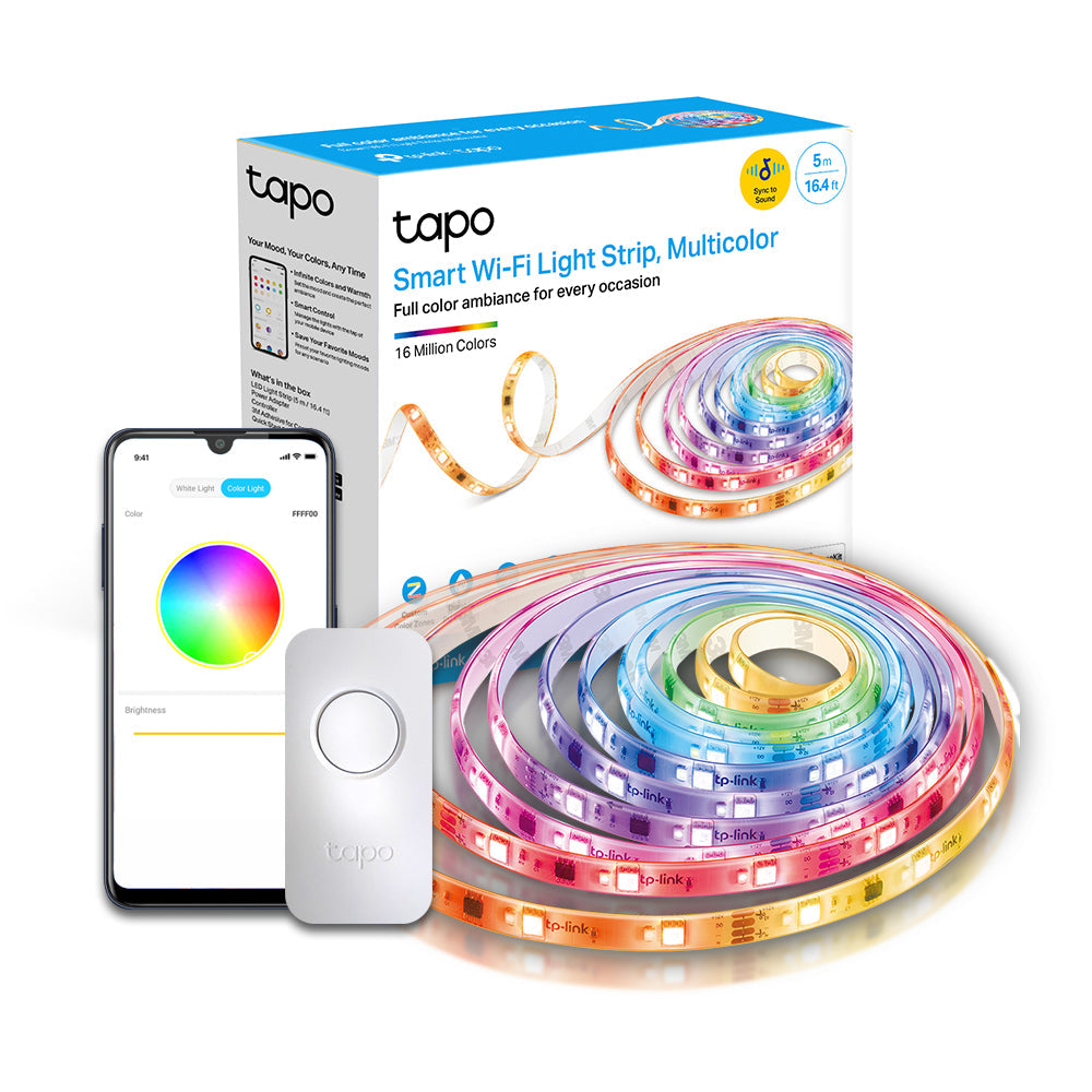Tapo L930-5 Striscia LED Smart Wi-Fi Multicolore 5m, Extra-Luminosa, Zone Colore, Rivestimento Esterno, Controllo Vocale con Alexa