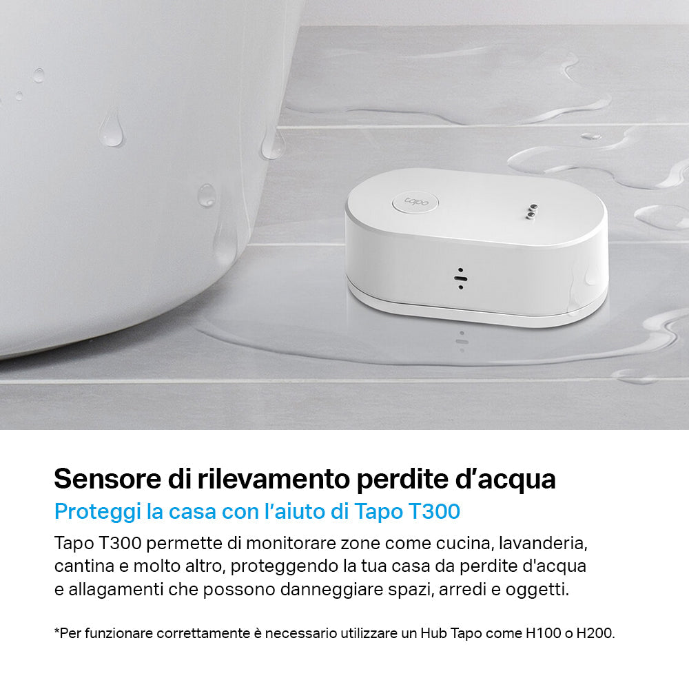Tapo T300 Sensore di Rilevamento Perdite d'Acqua, ⚠️Tapo Hub Necessario