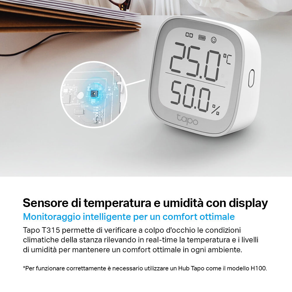Tapo T315 Sensore di Temperatura e Umidità con Monitor, ⚠️Tapo Hub Necessario TP-Link Showroom viveresmart.store & augmentedrealityoffers.com - P. IVA 02867250694 - DI PENTA ALESSIO - VIALE NETTUNO 167, 66023, FRANCAVILLA AL MARE (CH) - REA CH-438573