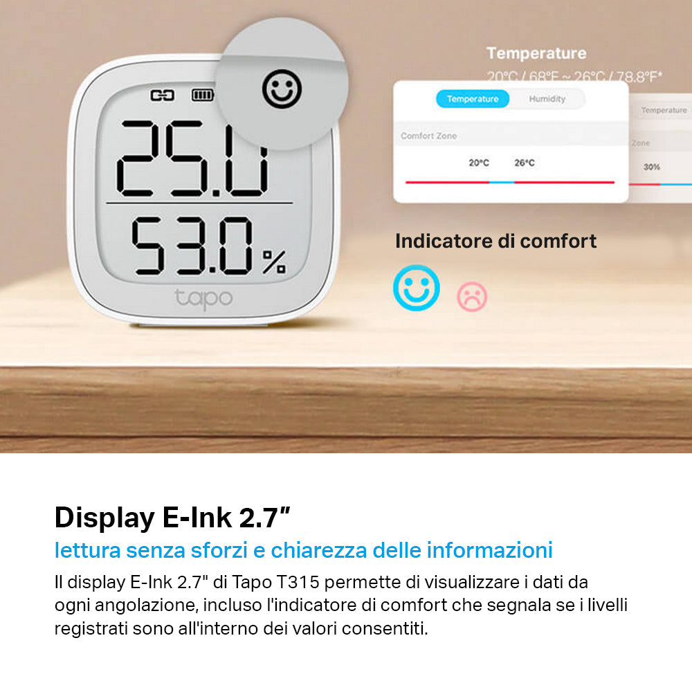 Tapo T315 Sensore di Temperatura e Umidità con Monitor, ⚠️Tapo Hub Necessario TP-Link Showroom viveresmart.store & augmentedrealityoffers.com - P. IVA 02867250694 - DI PENTA ALESSIO - VIALE NETTUNO 167, 66023, FRANCAVILLA AL MARE (CH) - REA CH-438573
