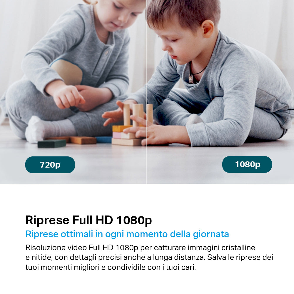 Tapo C200 Telecamera Wi-Fi Interno 1080P FHD, 360° Visuale