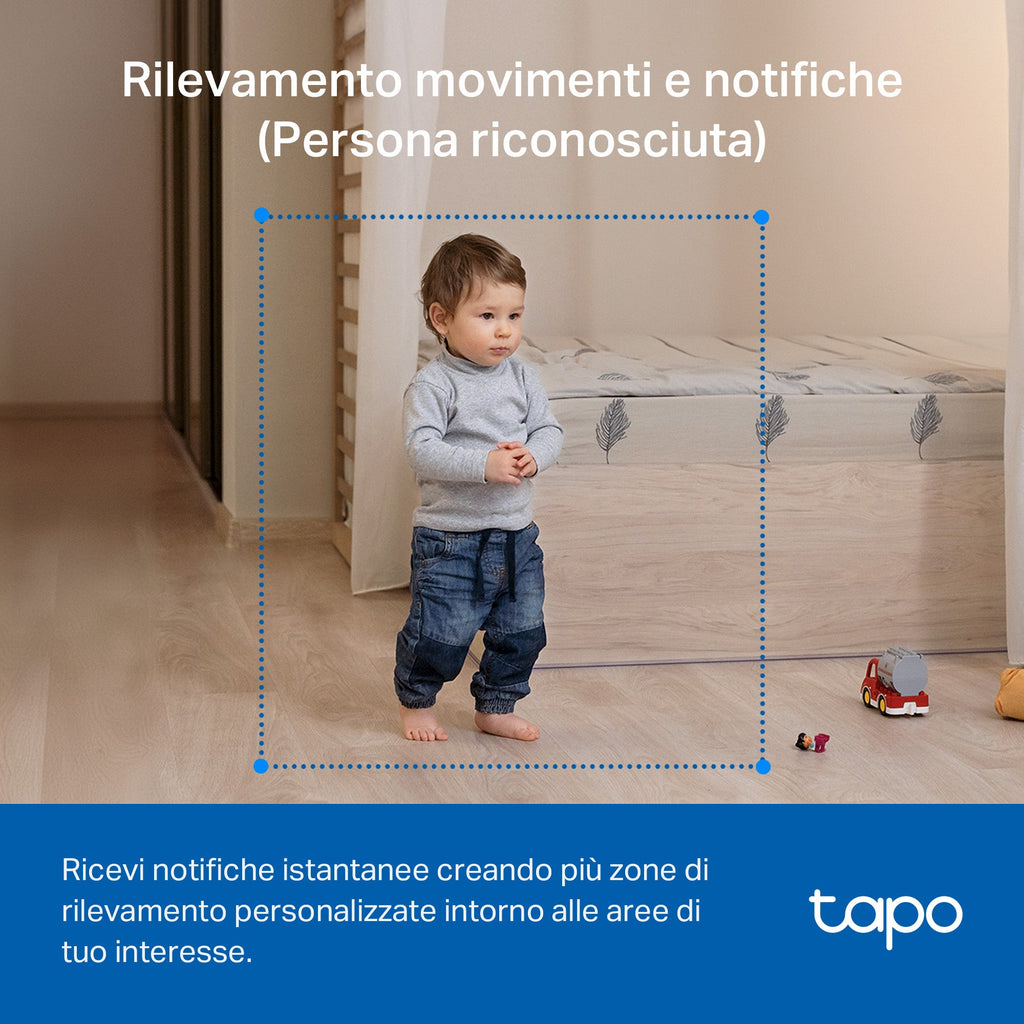 Tapo C201 Telecamera Wi-Fi Interno 1080p FHD, 360° Visuale, Nero
