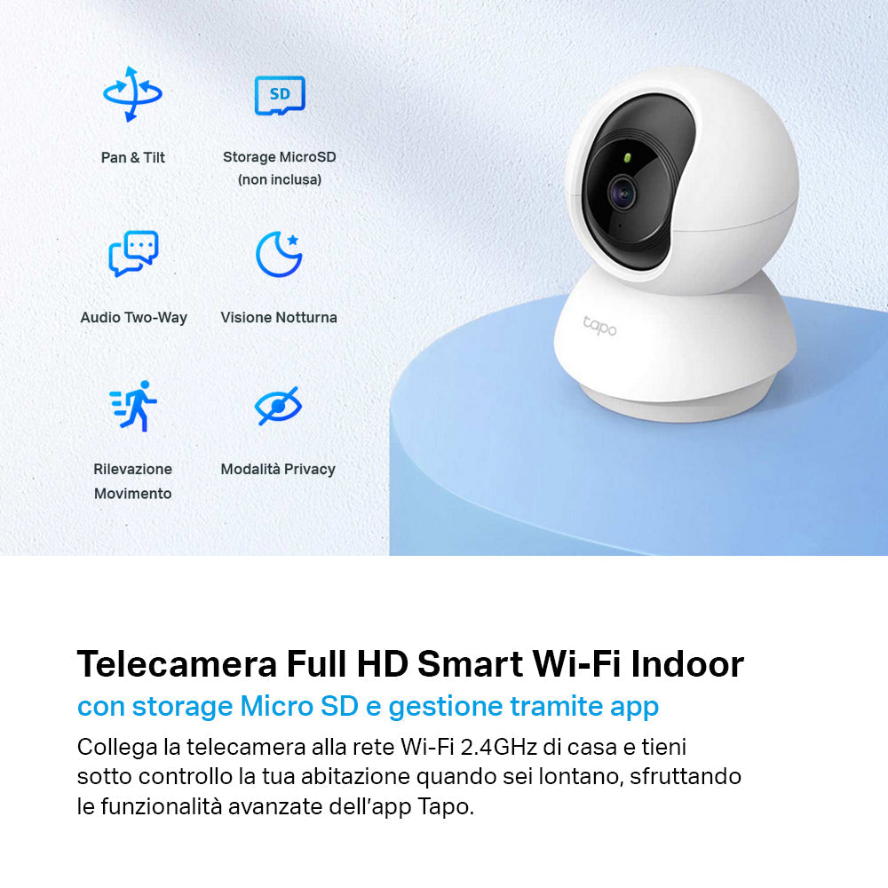 Tapo C210 Telecamera Wi-Fi Interno 2K 3MP, 360° Visuale, 2pz TP-Link Showroom viveresmart.store & augmentedrealityoffers.com - P. IVA 02867250694 - DI PENTA ALESSIO - VIALE NETTUNO 167, 66023, FRANCAVILLA AL MARE (CH) - REA CH-438573