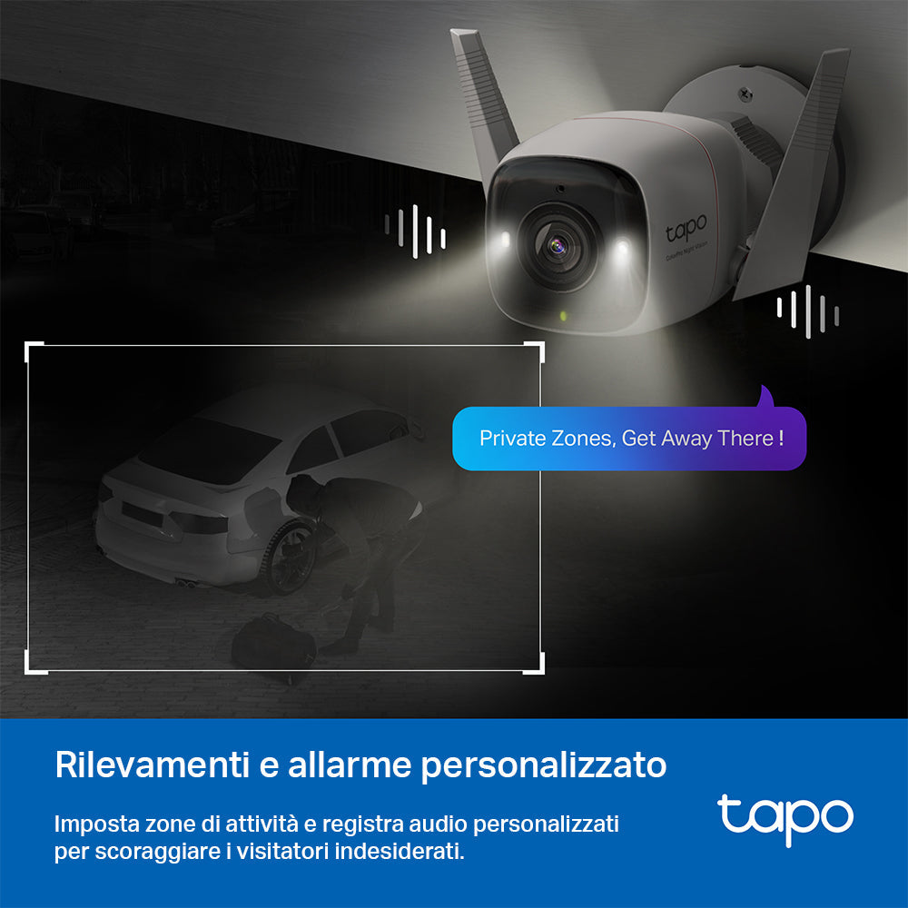 Tapo C325WB Telecamera Wi-Fi Esterno 2K 4MP, Visione Notturna ColorPro, Wi-Fi/Ethernet, ⚠️Non a batteria
