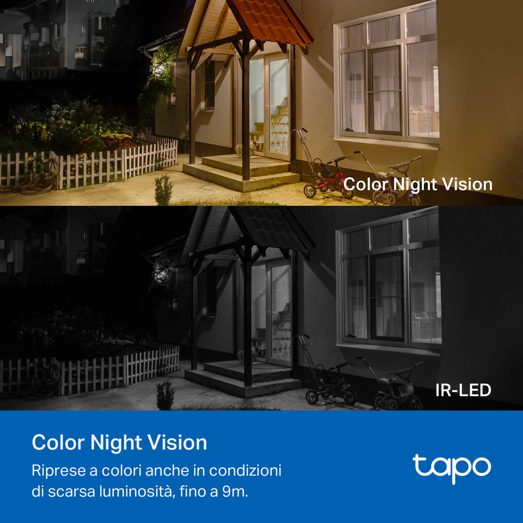 Tapo C410 Telecamera Wi-Fi Esterno a Batteria 2K 3MP, Visione Notturna a Colori, 2pz