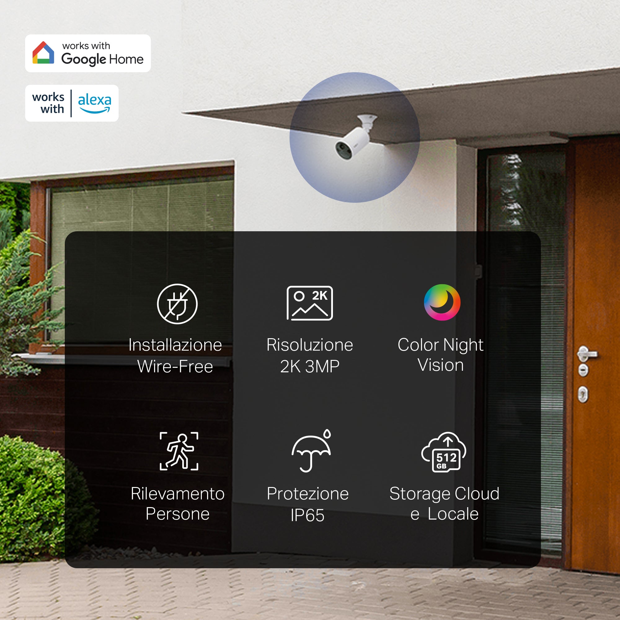 Tapo C410 Telecamera Wi-Fi Esterno a Batteria 2K 3MP, Visione Notturna a Colori, 2pz